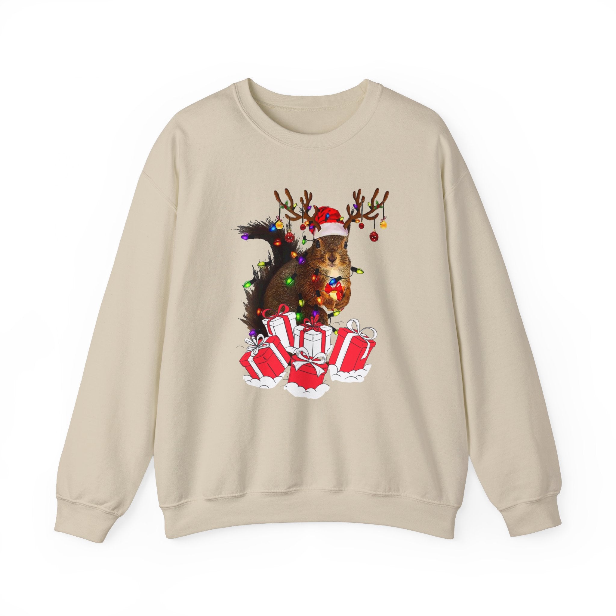 Christmas Squirrel Lights Sweatshirt, Christmas Sweatshirt, Funny Christmas Sweat, Christmas Gift Sweater, Holiday Crewneck