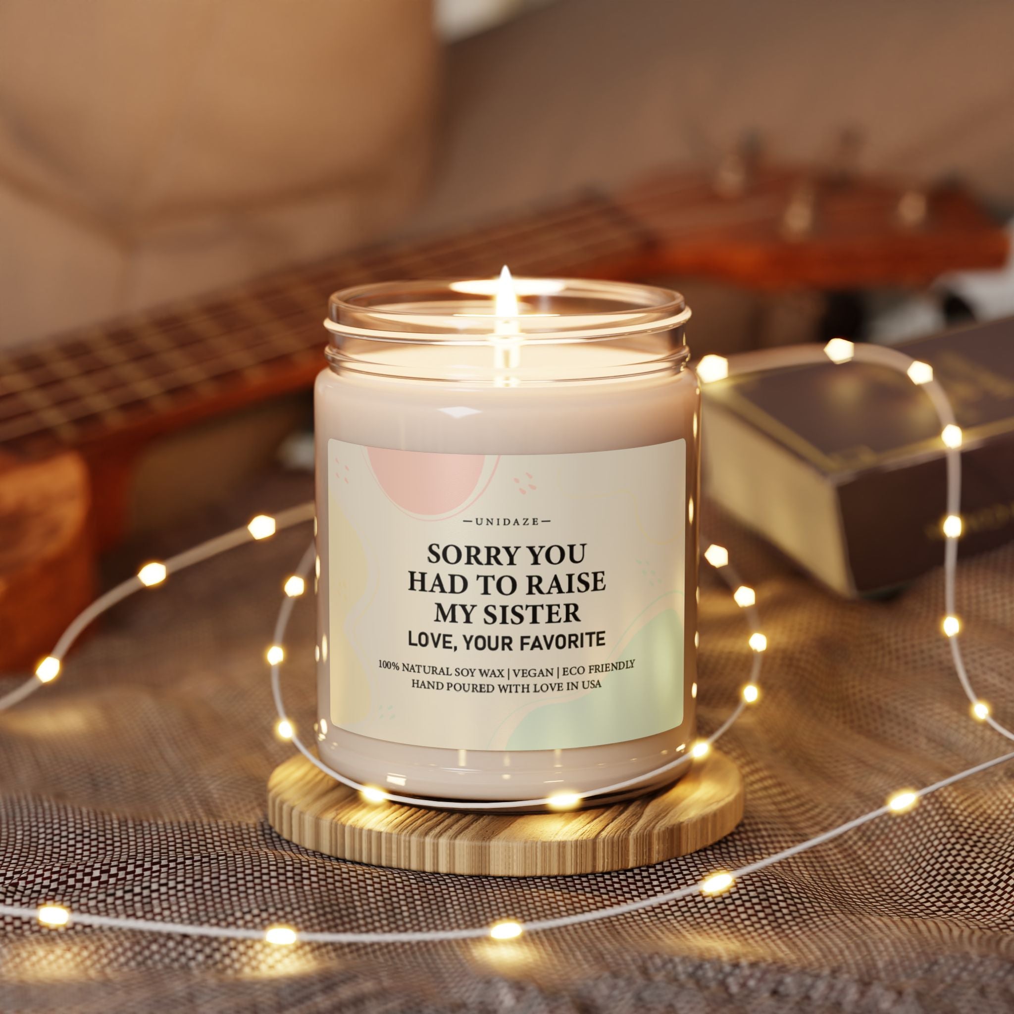 From Favorite Child Sorry You Had To Raise My Sister Soy Candle Funny Gift for Mom/Dad/Parents from Daughter/Son Eco-Friendly 100% Soy Candle