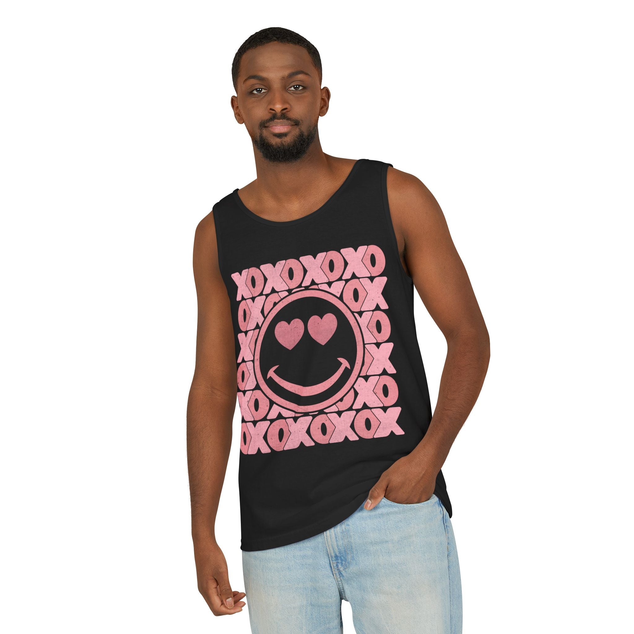 XOXO Smiley Face Tank Top, Valentine Heart Shirt, Love T-Shirt, XOXO Happy Smiley Face Tank Top, Valentines Day Gift, XOXO Heart Tee