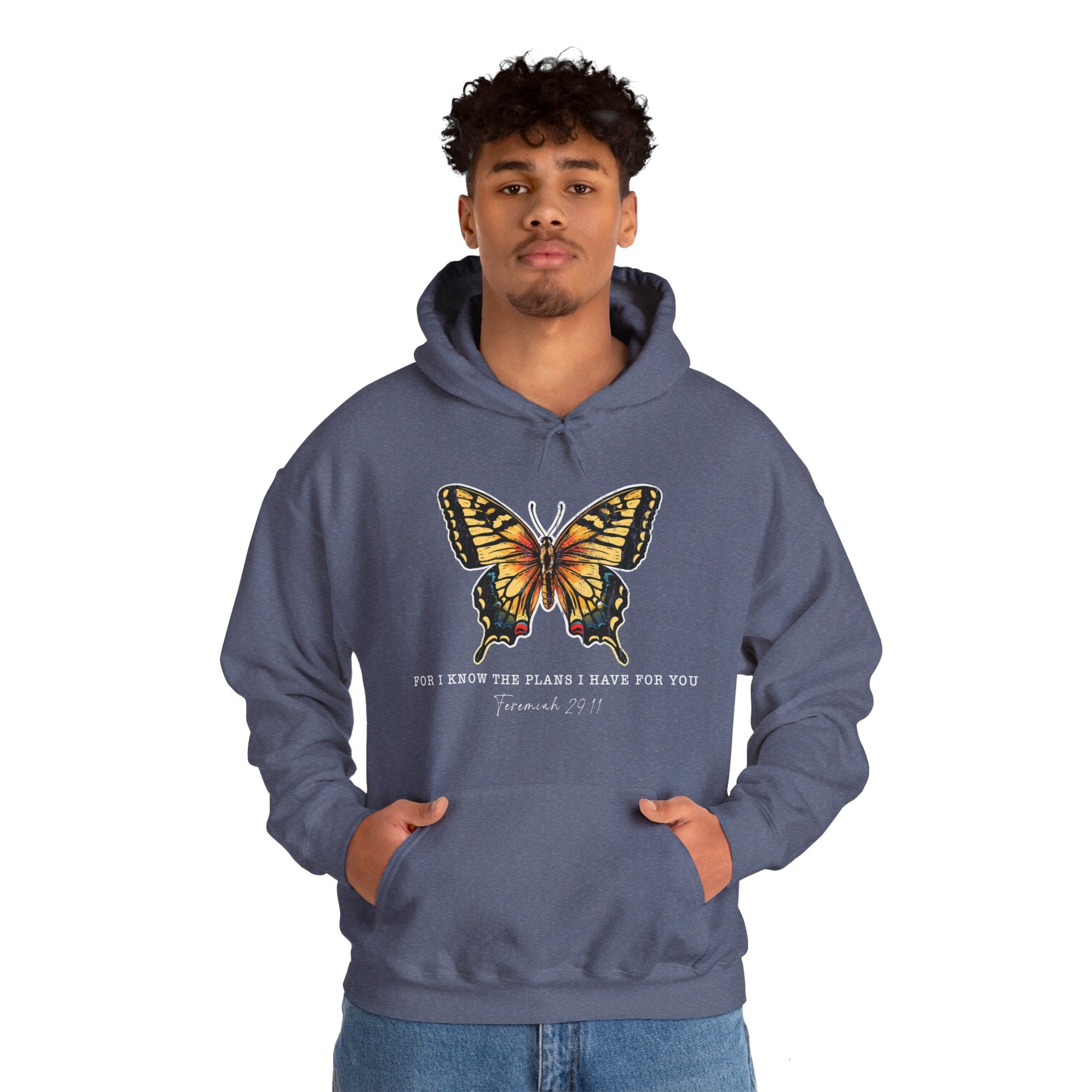 For I Know the Plans I Have For You, Butterfly Bible Verse Hoodie, Jeremiah 29:11, Religious Shirt, Fall Shirt, Butterfly Graphic