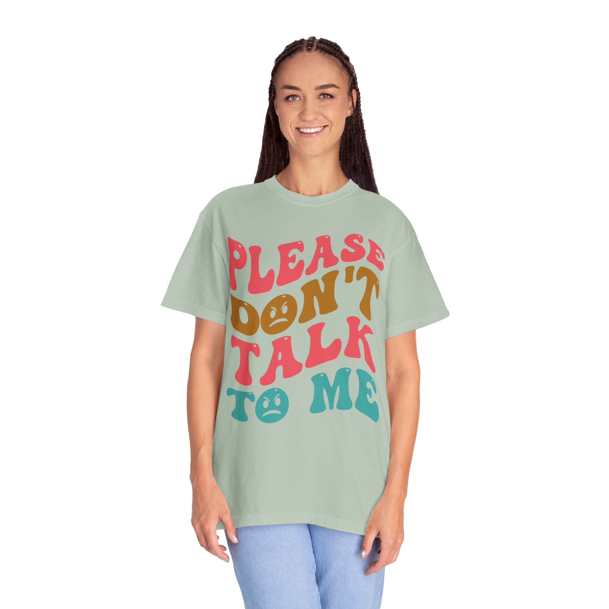 Please don't talk to me shirt, Funny introvert shirt, Words on back retro, Sarcastic introvert gift