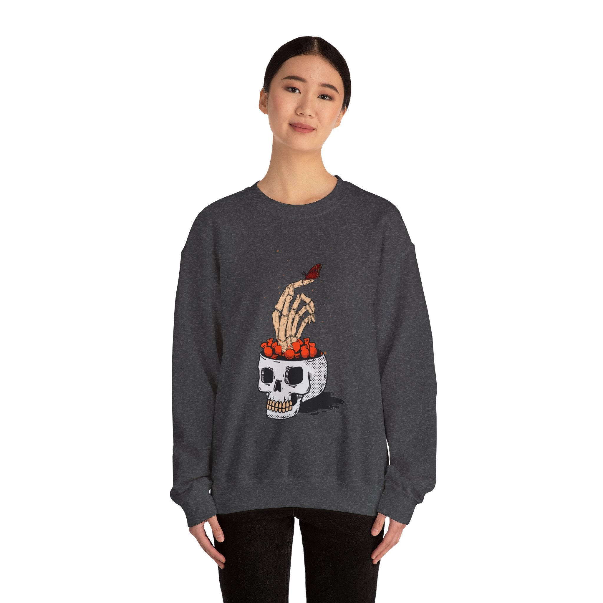 Skull skeleton hand halloween Sweatshirt, Skeleton Hand T-Shirt, Skeleton Shirt, Horror Gift, Skeleton Rock Tee, Rock and Roll Shirt