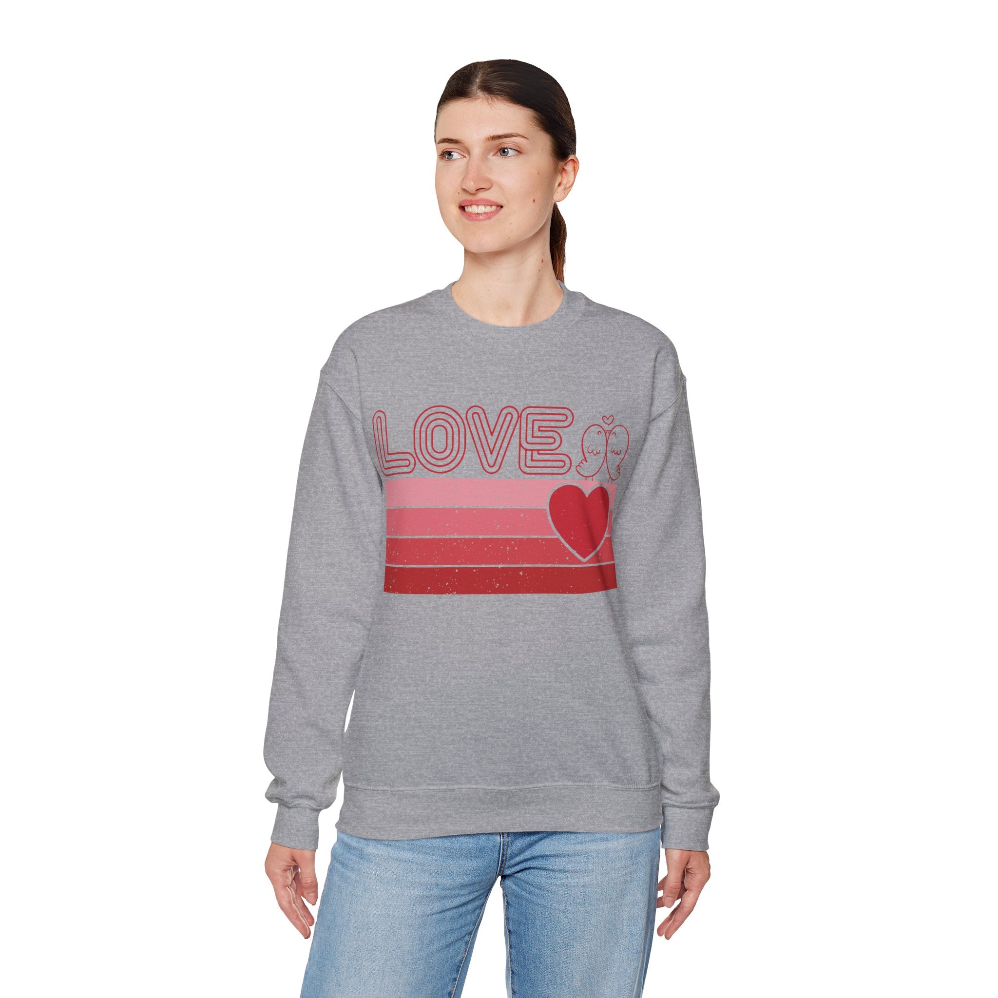 Retro Love Valentines Day Sweatshirt, Valentines Day Shirts For Woman, Heart Shirt, Cute Valentine Shirt, Valentines Day Gift, Valentines Gift