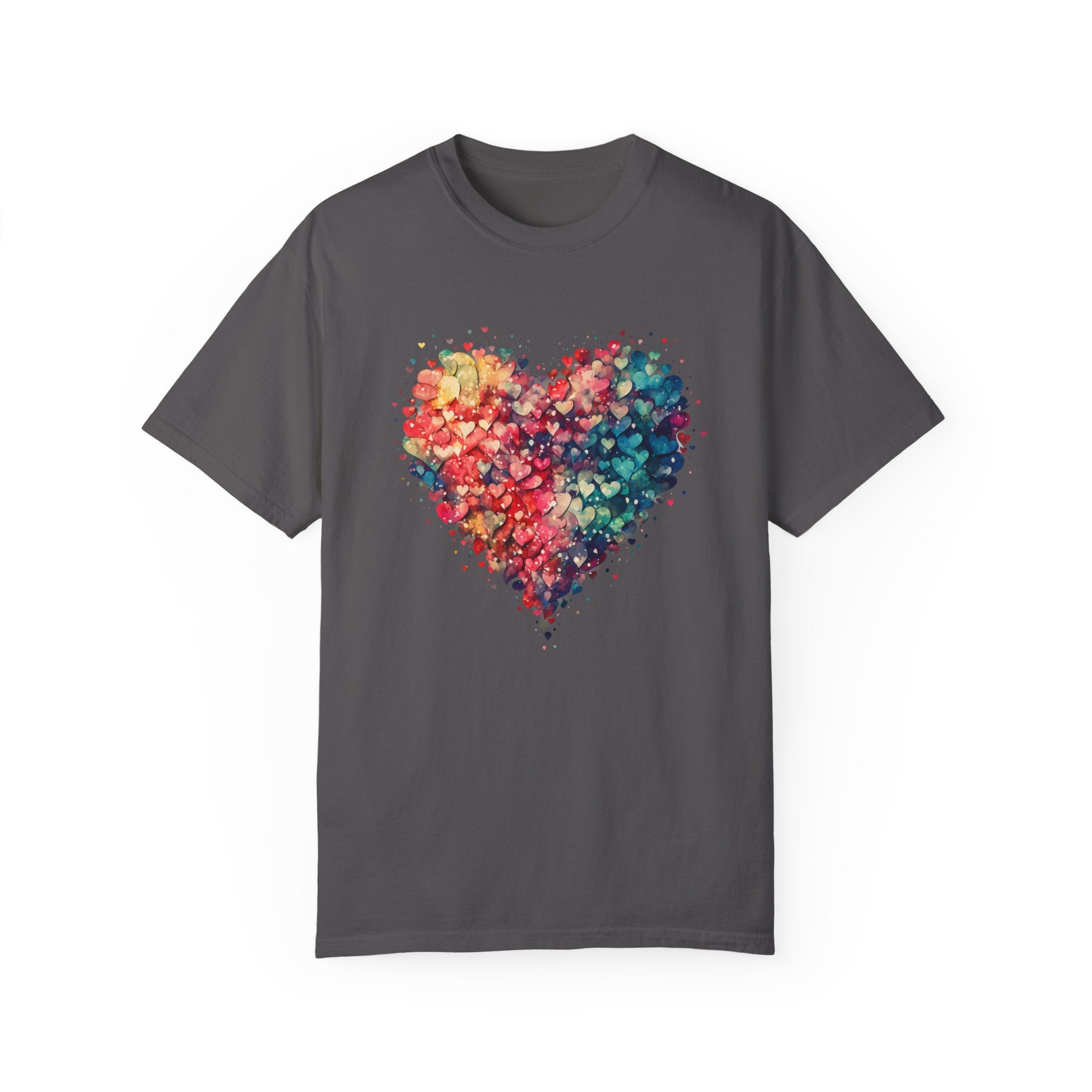Valentines Watercolor Hearts Shirt, Comfort Color Valentines Day Shirt, Womens Valentines Day Gift, Cute Heart Valentines Love Shirt