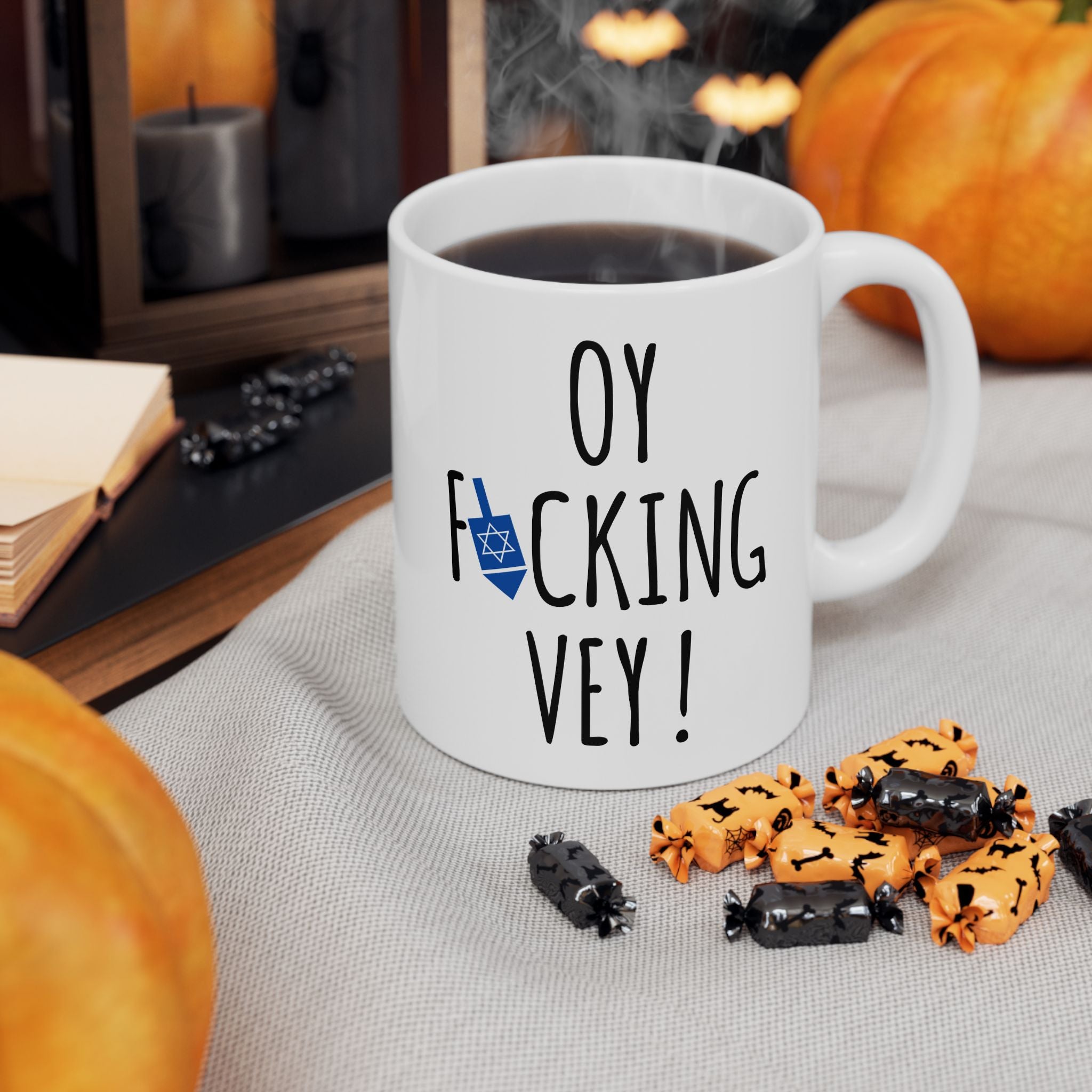 Hanukkah Mug, Oy Fucking Vey , Funny Holiday Mug, Hanukkah Coffee Cup, Jewish Gifts, Jewish Mug