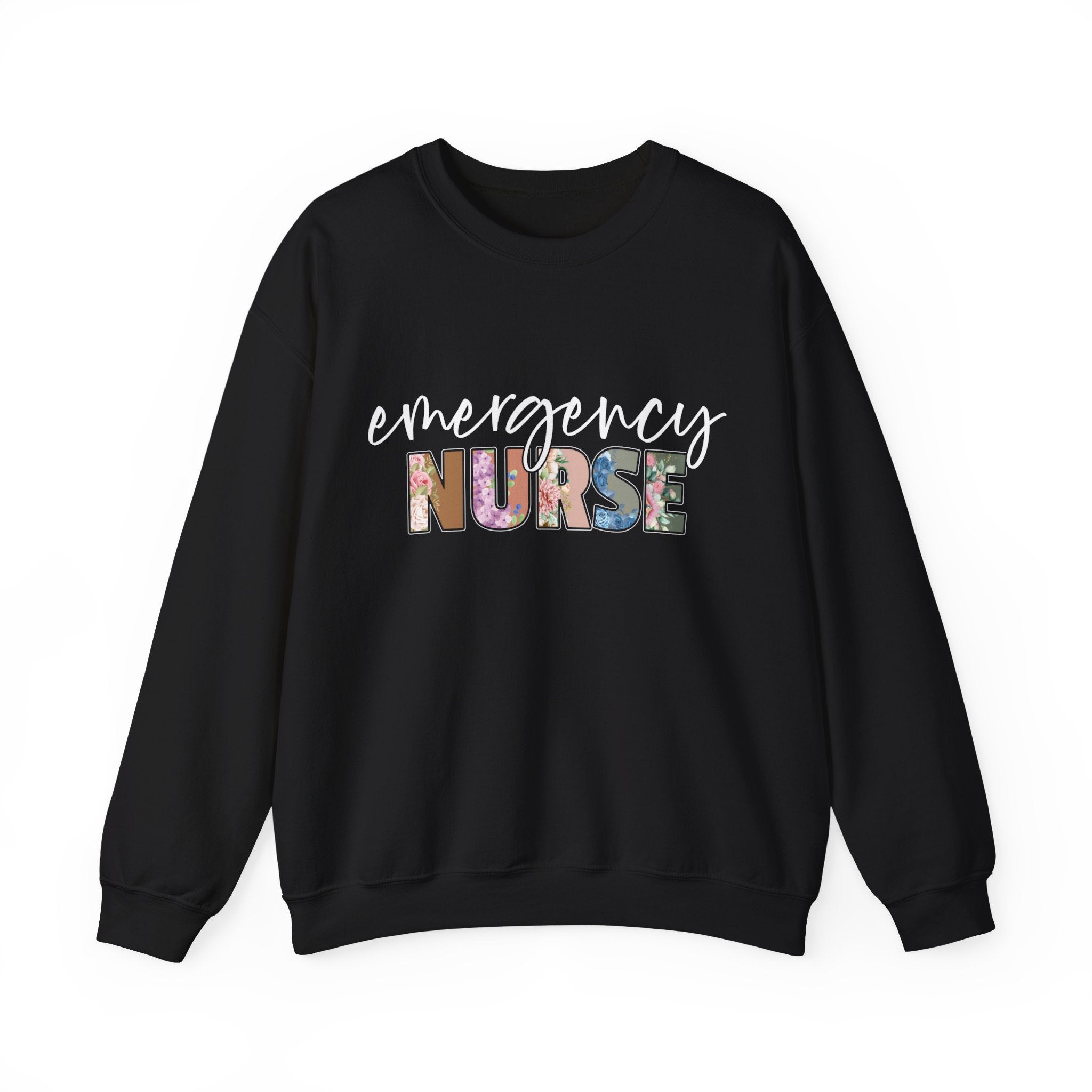 Floral Emergency Nurse Sweatshirt, Emergency Nurse Shirt Crewneck, ER Nurse Sweatshirt, Emergency Department Shirt Sweatshirt, Emergency Room Nurse