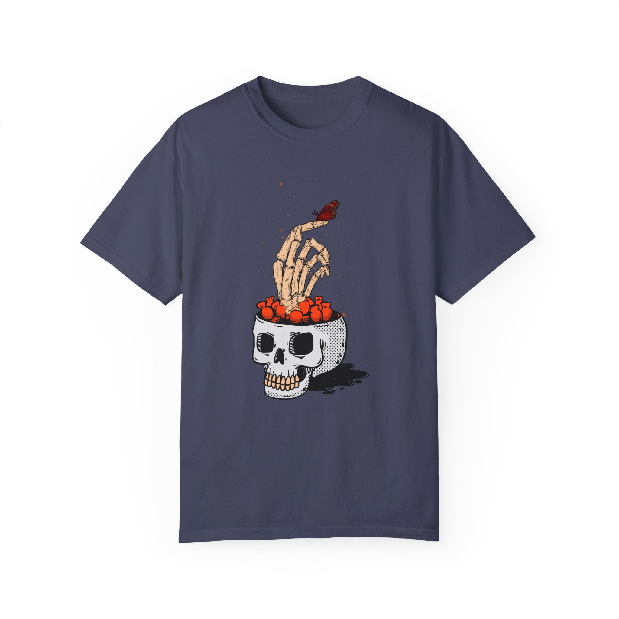 Skull skeleton hand halloween T-Shirt, Skeleton Hand T-Shirt, Skeleton Shirt, Horror Gift, Skeleton Rock Tee, Rock and Roll Shirt, Comfort Colors Shirt