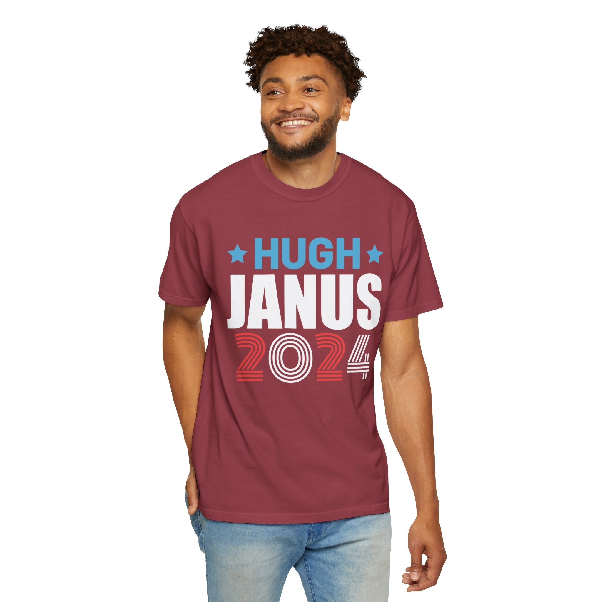 UNIDAZE Hugh Janus Hilarious Funny Political Unisex T-shirt Printify 2024 election tee 4th of july gift tee american politics barry mccockiner Cotton Crew neck dad gift DTG enorma scox funny election shirt funny political funny politics hilarious political hugh janus Men's Clothing offensive shirts Oversized political humor T-shirts TikTok Unisex usa political shirts Women's Clothing