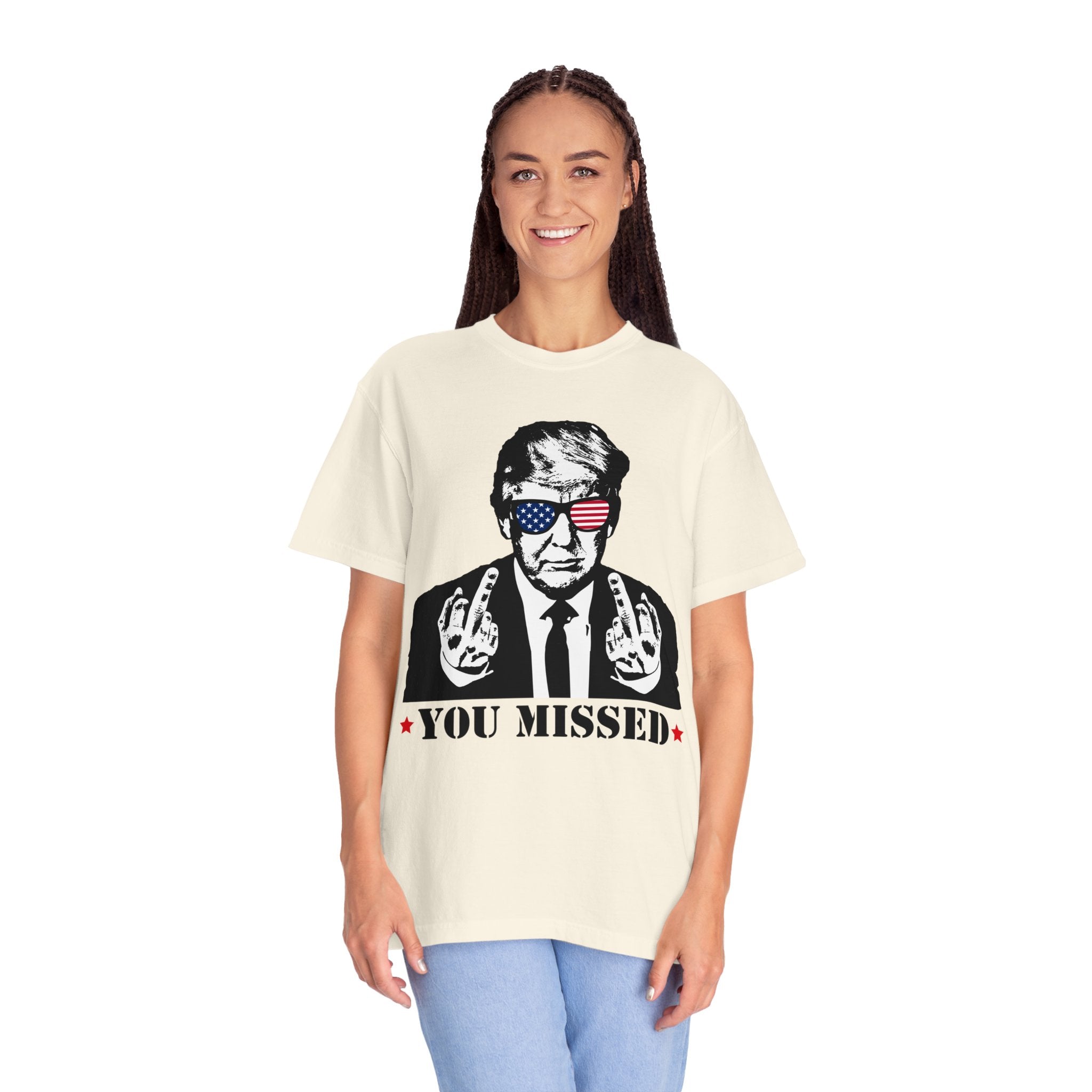 Trump Shirt, You Missed Trump Shirt, Assassination Attempt Trump T-Shirt, Middle Fingers Trump Tee, Presidential Election, Stand With Trump