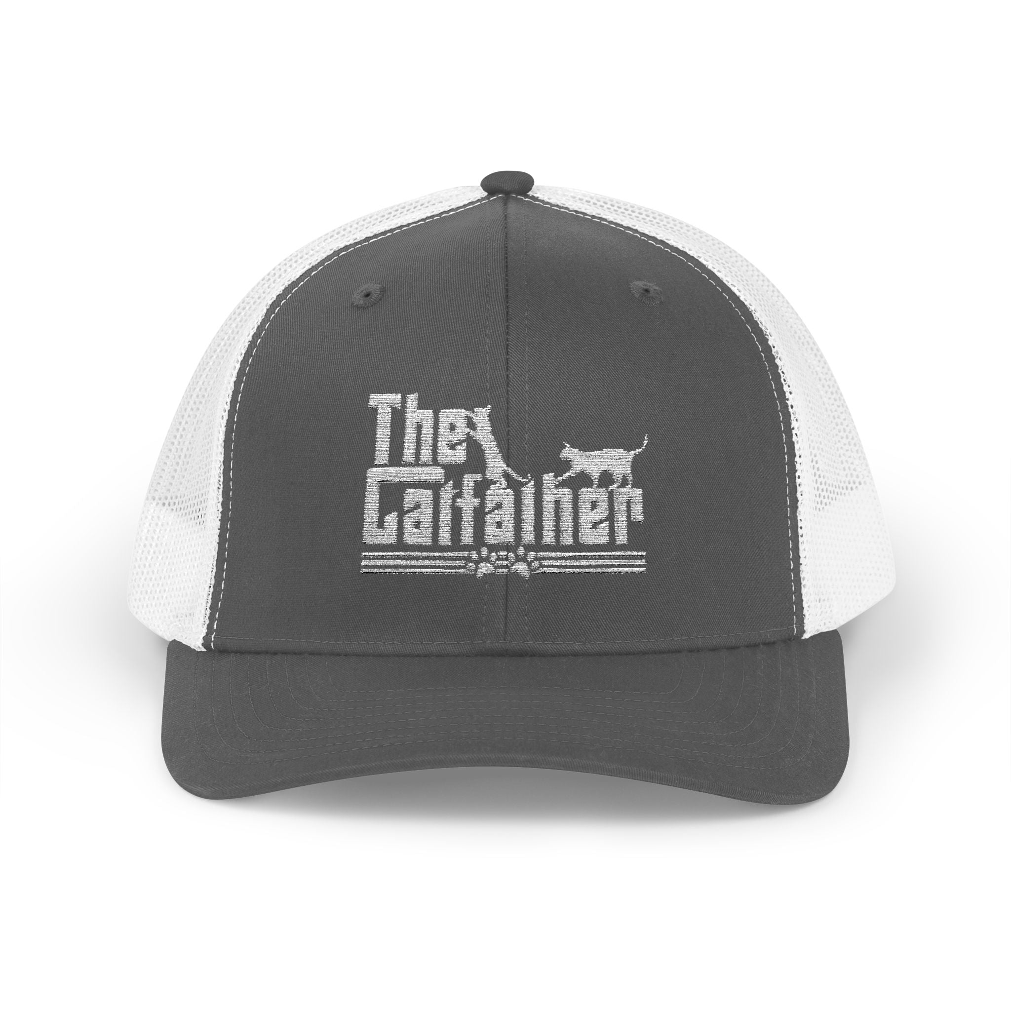 The Catfather Trucker Hat, Embroidered Cap, Cat Lover Gift for Dad, Fathers Day Gift, Cat Owner Gift for Husband, Cat Dad Hat, Trucker Cat Hat
