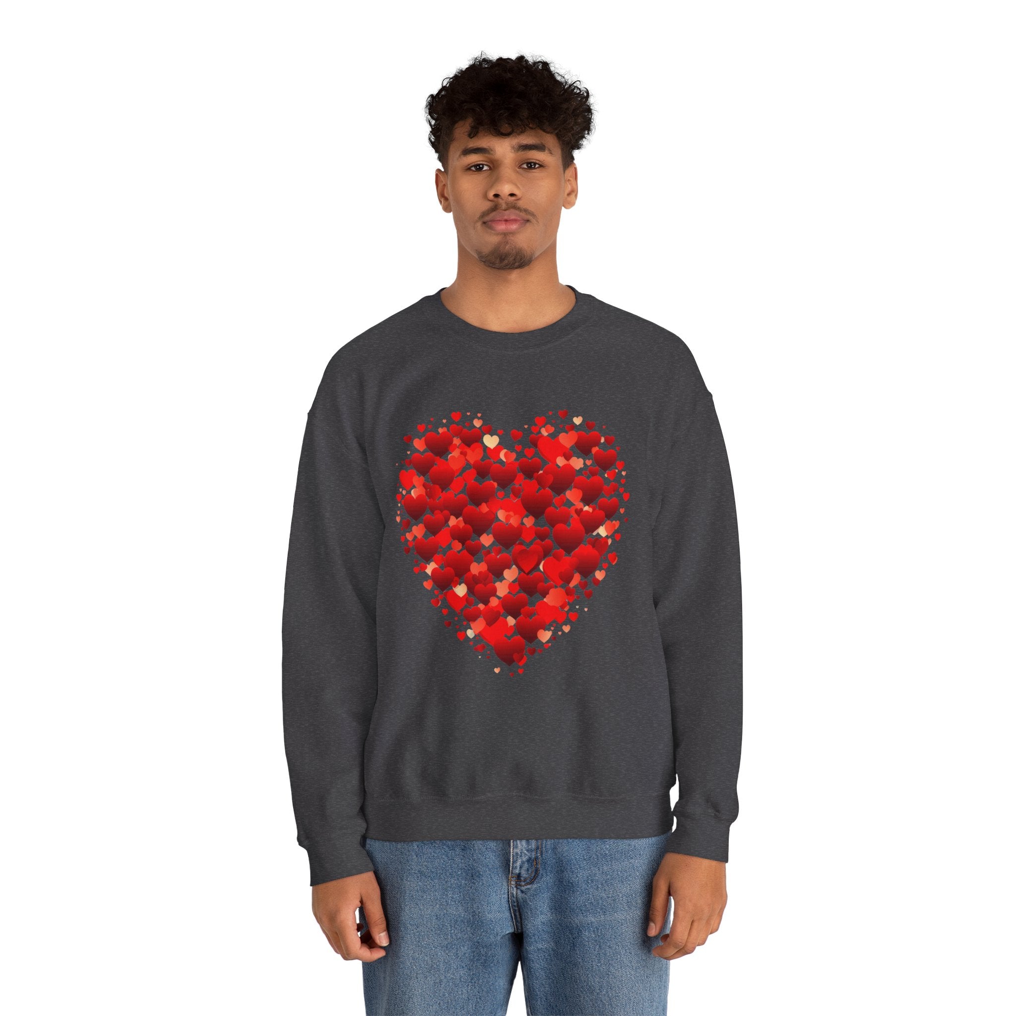 Valentines Day Cute Heart Sweatshirt, Valentines Shirt, Valentines Double Heart Sweatshirt, Red Heart Sweater, Valentines Love Shirt, Love Sweater