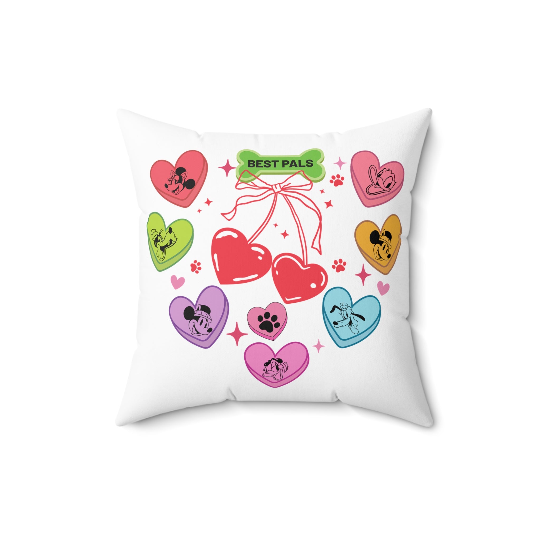 Disney Mickey And Friends Valentine Candy Hearts Pillow, Valentine Disney Characters Pillow, Disney Mickey Friends Pillow Covers, Valentine's Day Gift