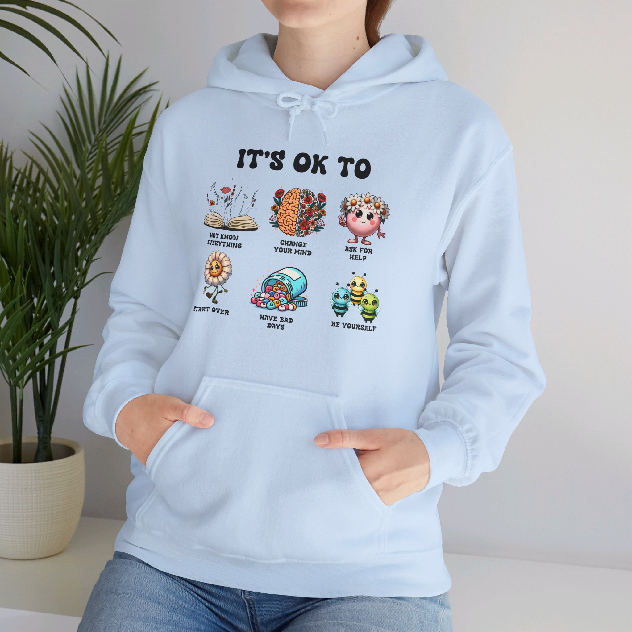 Mental Health its ok to be yourself, Teacher Hoodie, School Counselor, Positive affirmations, Therapist SPED Teacher SLP saying Hoodie