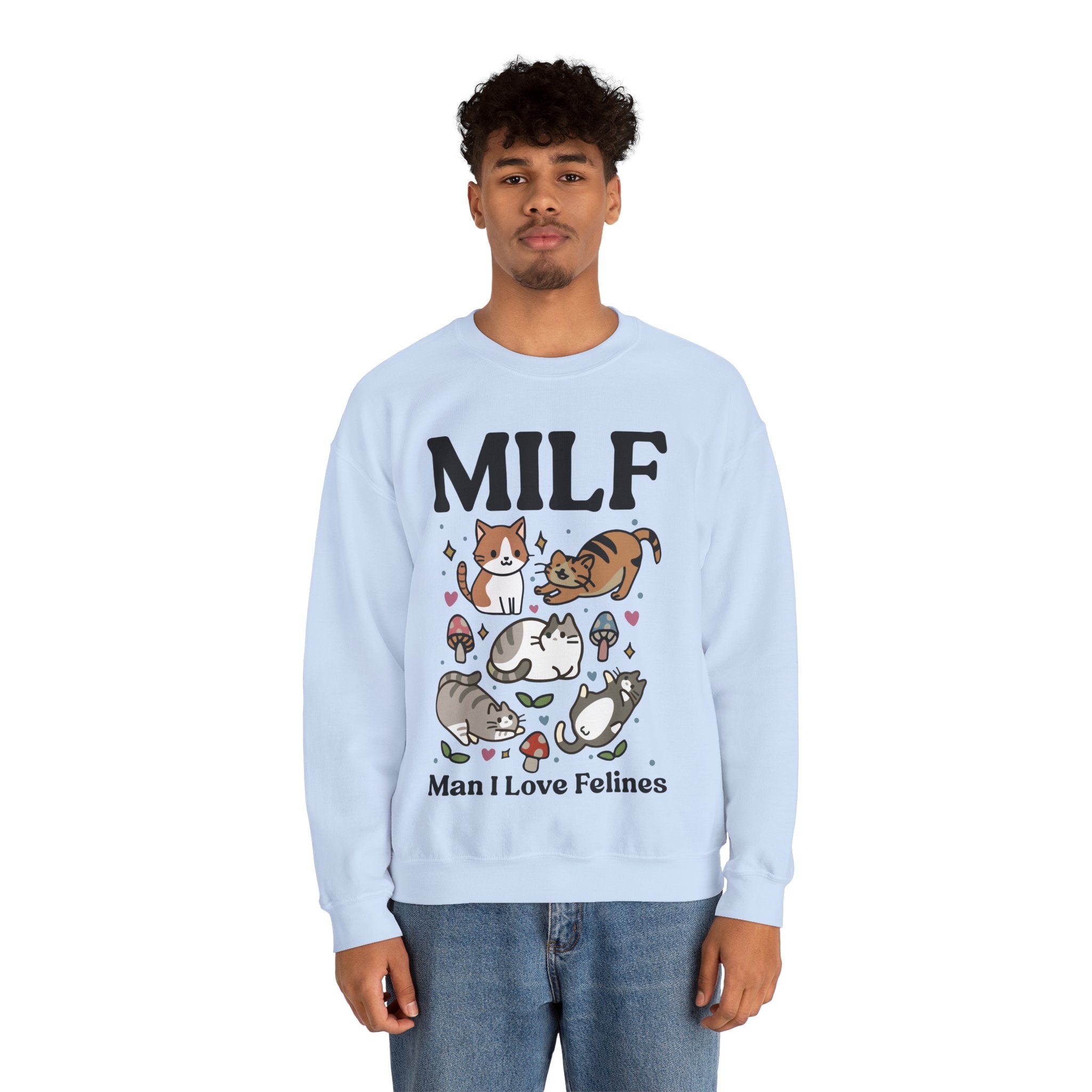 MILF Funny Sweatshirt, Man I Love Felines, Cat Lover Gift, Cat Lover Shirt, Cat Person Gifts, Cat Person Shirt, Mom Shirt Gift, Retro Cat Sweater