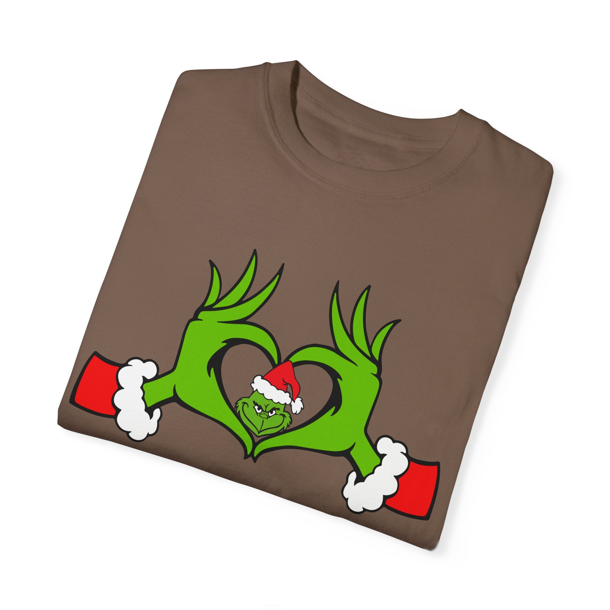 Grinch Heart Hands Graphic Tees, Grinch T-Shirt, Christmas Shirt, Xmas Clothing, Holiday T Shirts, Christmas Gifts, Christmas Party Shirt, Grinchmas T-shirt