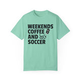 Weekends Coffee and Soccer Shirt For Soccer Lover, Sports Mom Tshirt For Mothers Day, Soccer Gift For Her, Game Day Gift Tee, Coffee T-Shirt