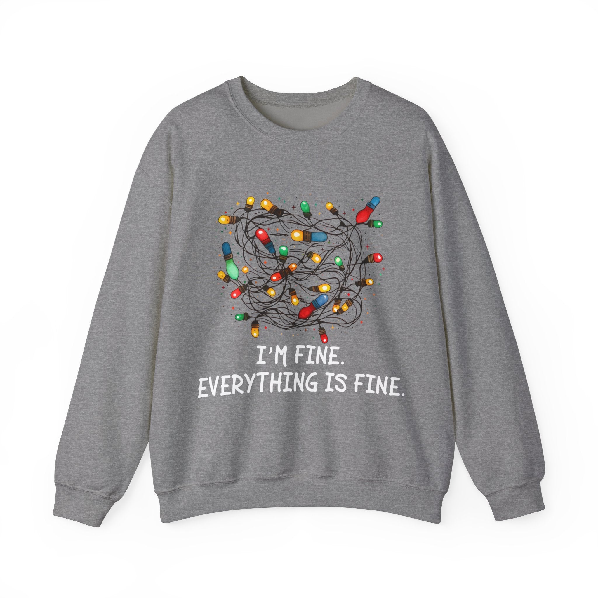 I'm Fine Everything Is Fine Sweatshirt, Christmas Sweatshirt, Sweatshirts Women, Christmas Sweatshirt Women, Christmas Lights Sweatshirt