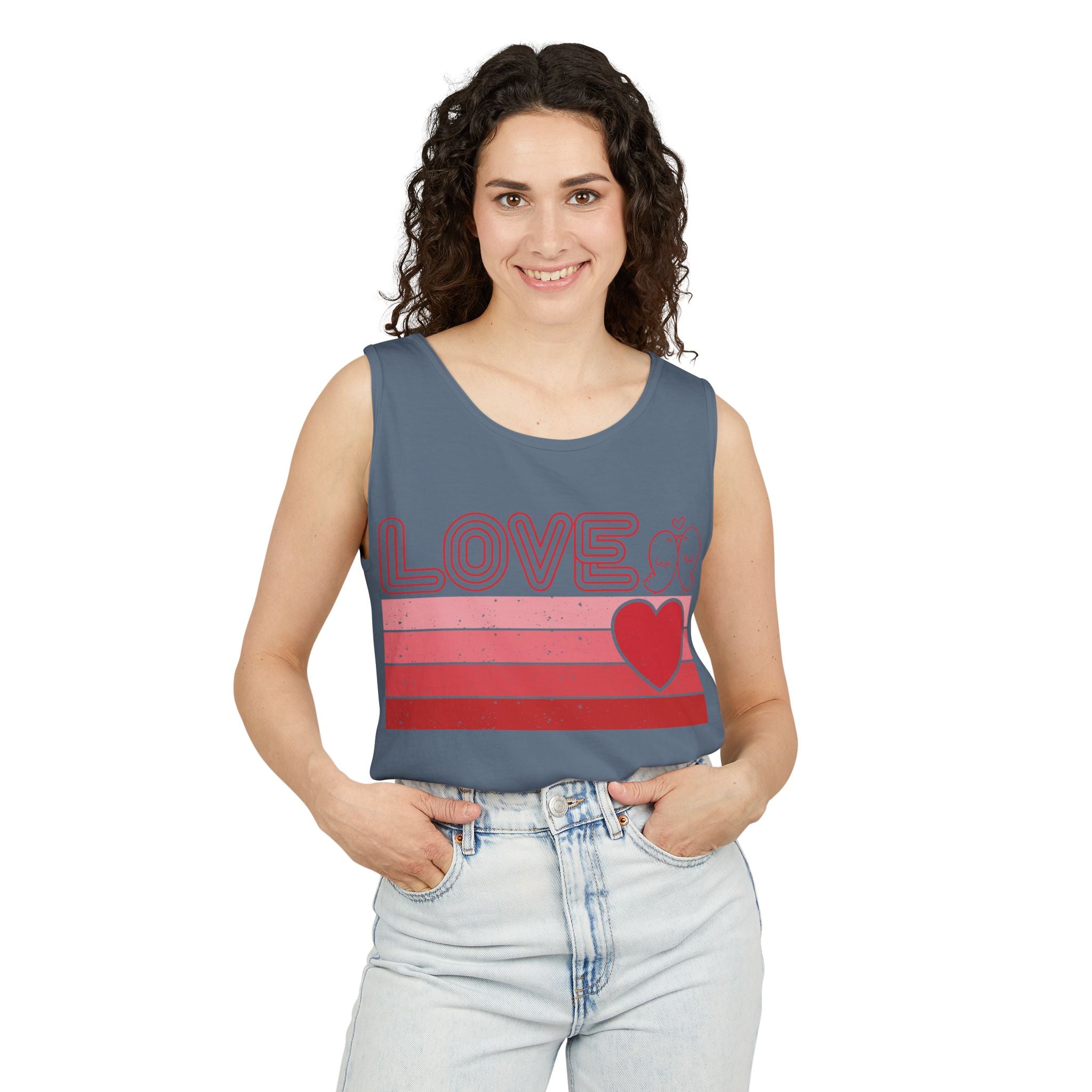 Retro Love Valentines Day Tank Top, Valentines Day Shirts For Woman, Heart Tank Top, Cute Valentine Shirt, Valentines Day Gift, Valentines Gift