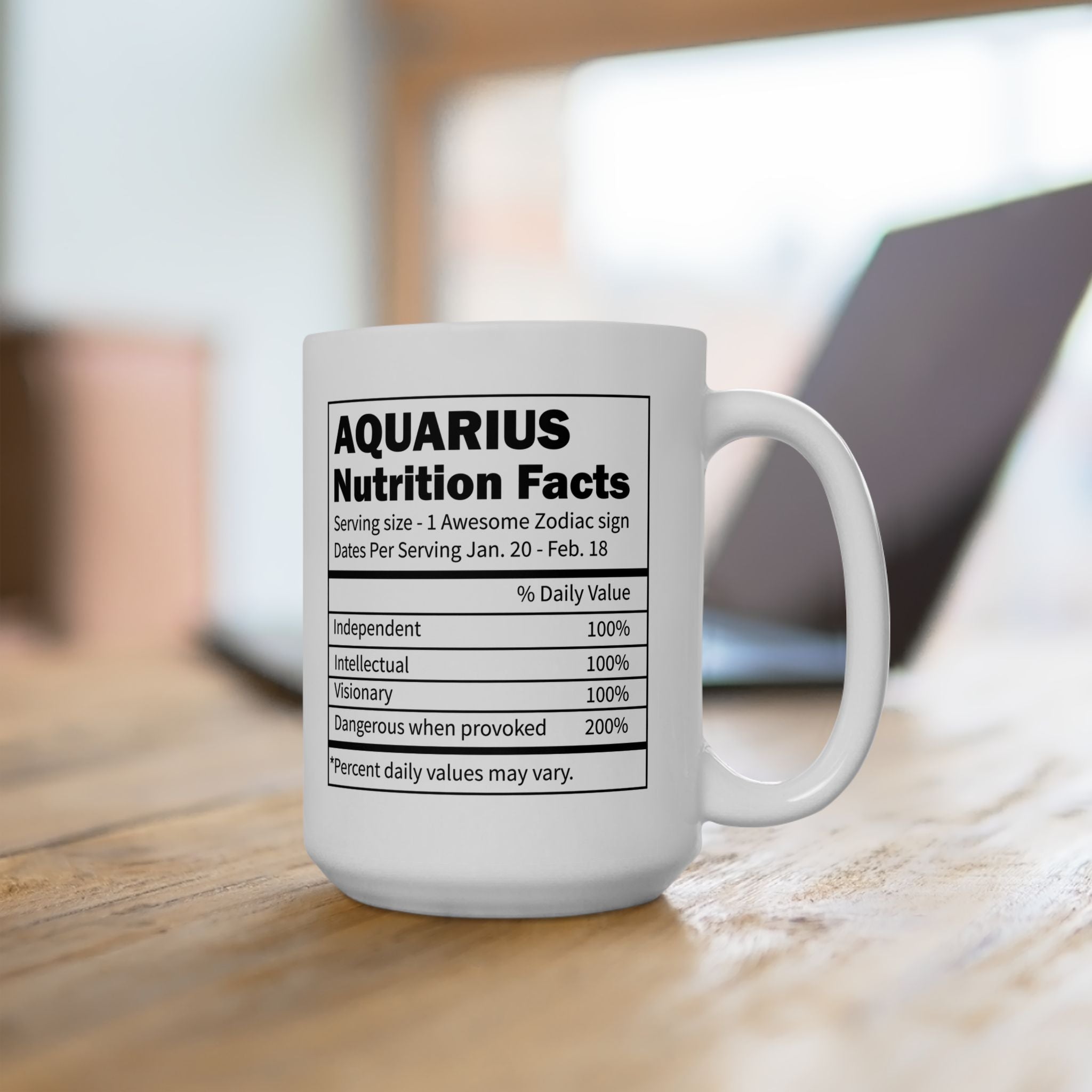 Aquarius Zodiac Mug, Aquarius Mug, Aquarius Birthday Gift, Aquarius Nutrition Facts, Horoscope Mugs, Astrology Gift