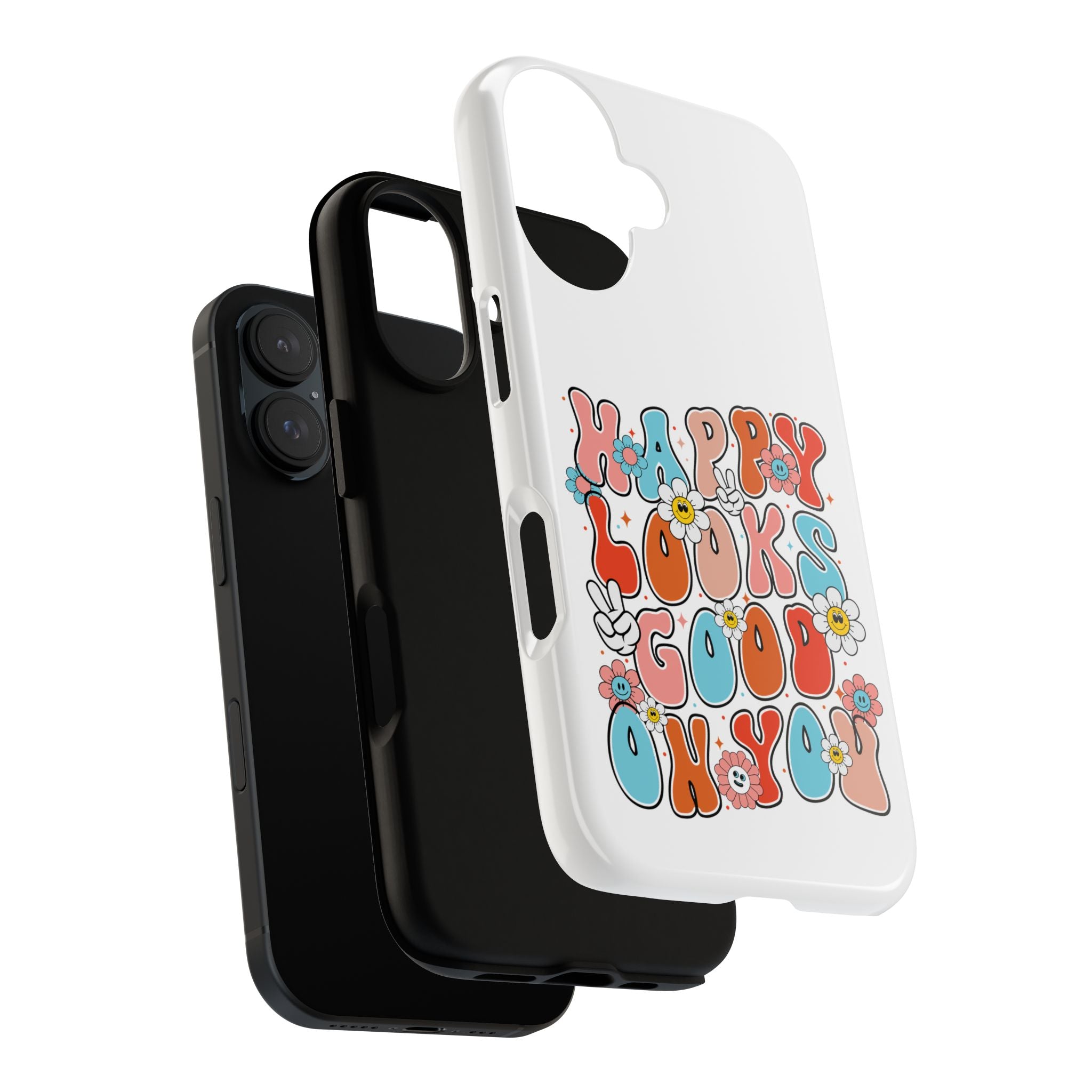 Happy Looks Good on You Phone Case, Mental Health Phone Case, Inspirational Phone Case, Therapist Gift, Depression Phone Case, iPhone, Google Pixel & Samsung Galaxy