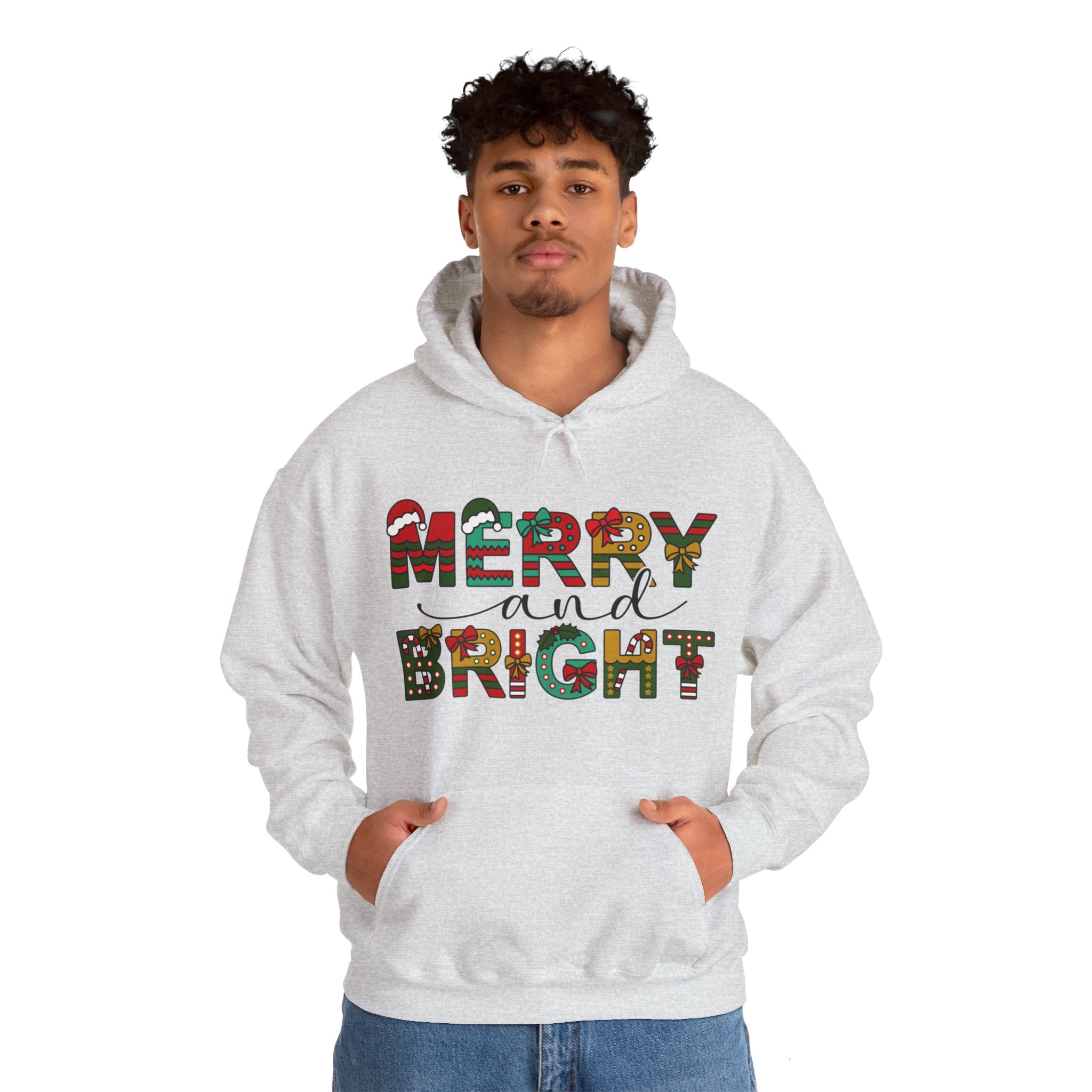 Merry And Bright Hoodie, Christmas Hoodie, Christmas Women Hoodie, Christmas Family Hoodie, Christmas Shirt, Christmas Matching Hoodie