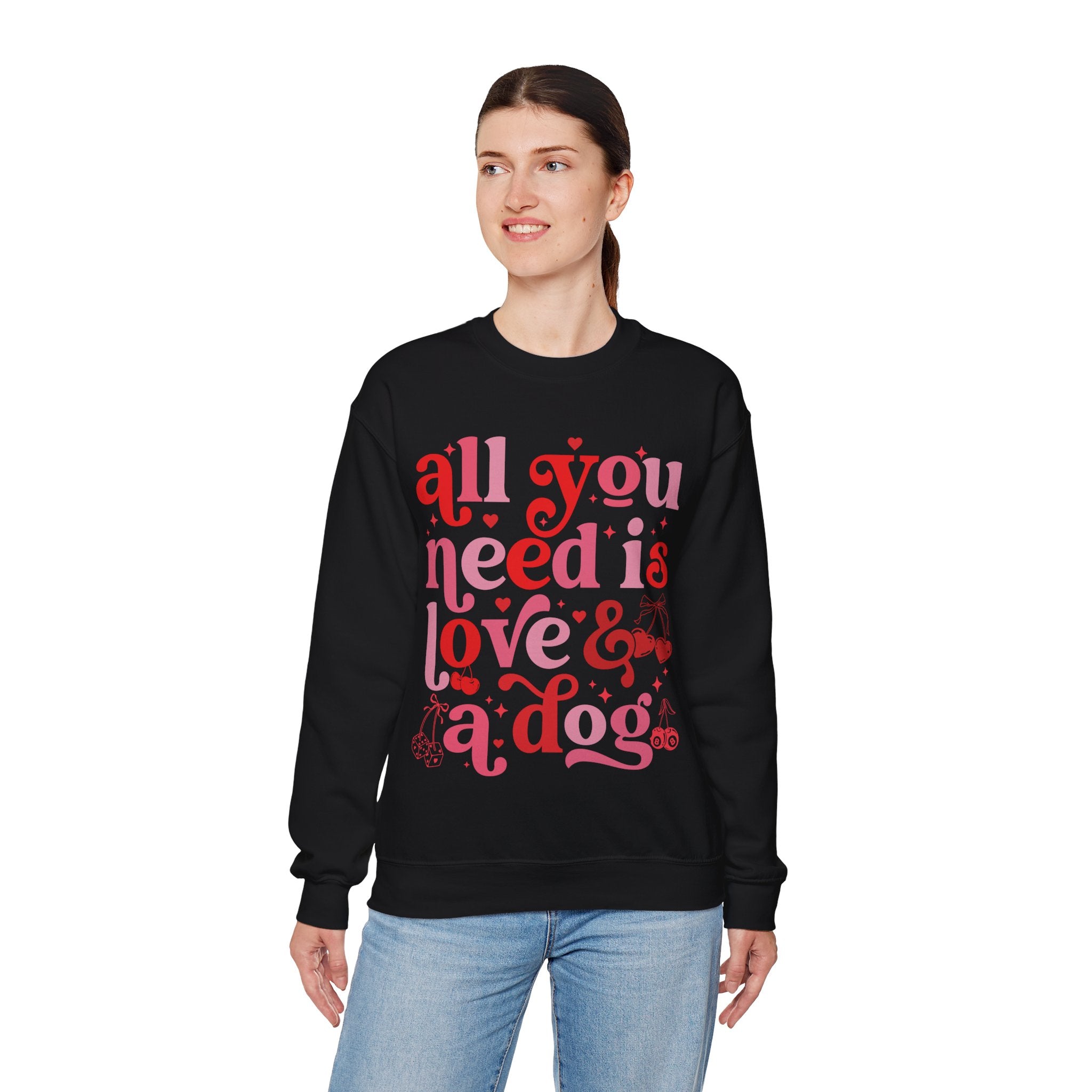 Dog Mom Sweatshirt Valentines, All You Need Is Love Sweatshirt, Womens Dog Lover Shirt, Dog Mama Sweatshirt, All You Need Is Love and a Dog