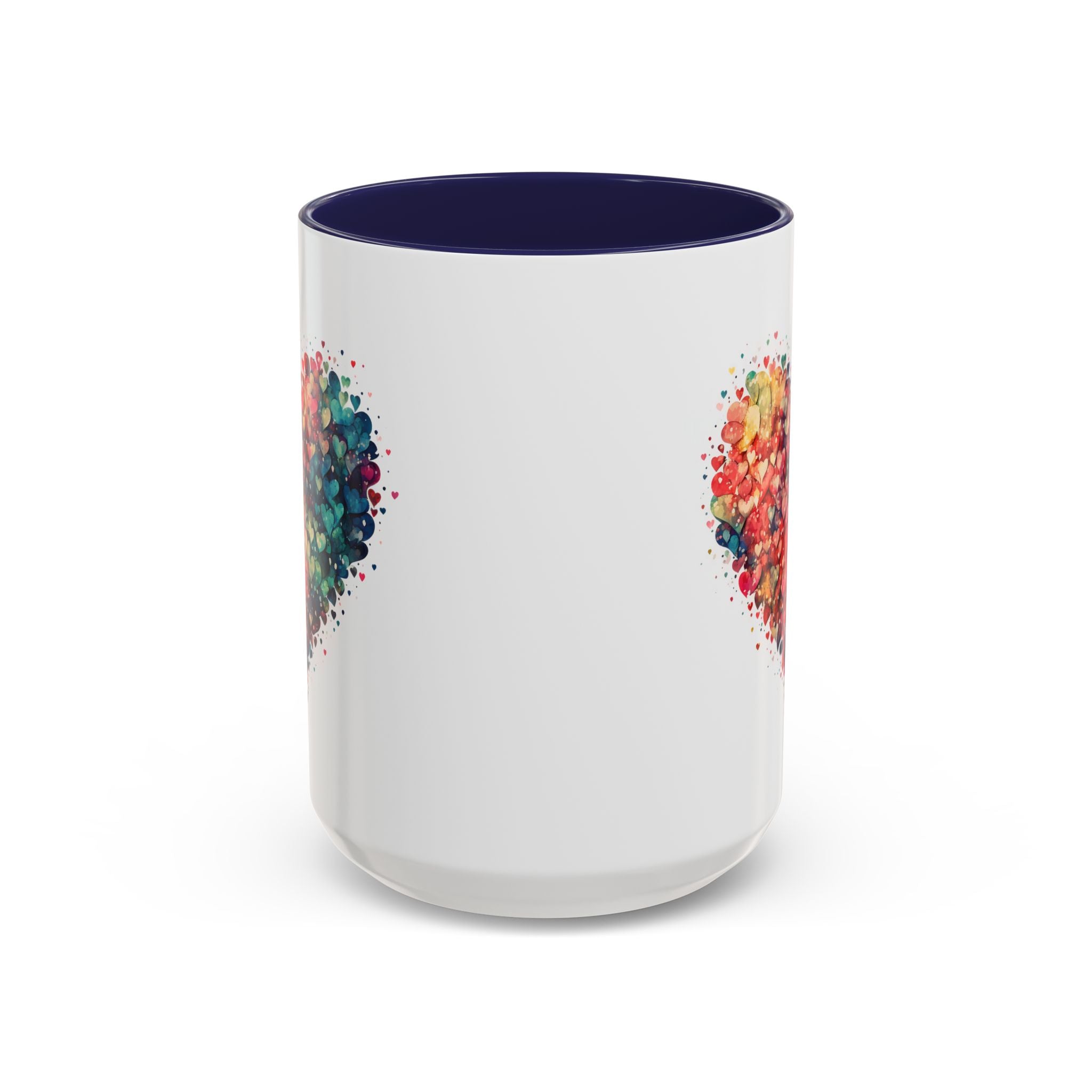 Watercolor Heart Coffee Mug, Heart Mug, Two-Tone Coffee Mugs, 11oz & 15oz Mug, Watercolor Heart Mug