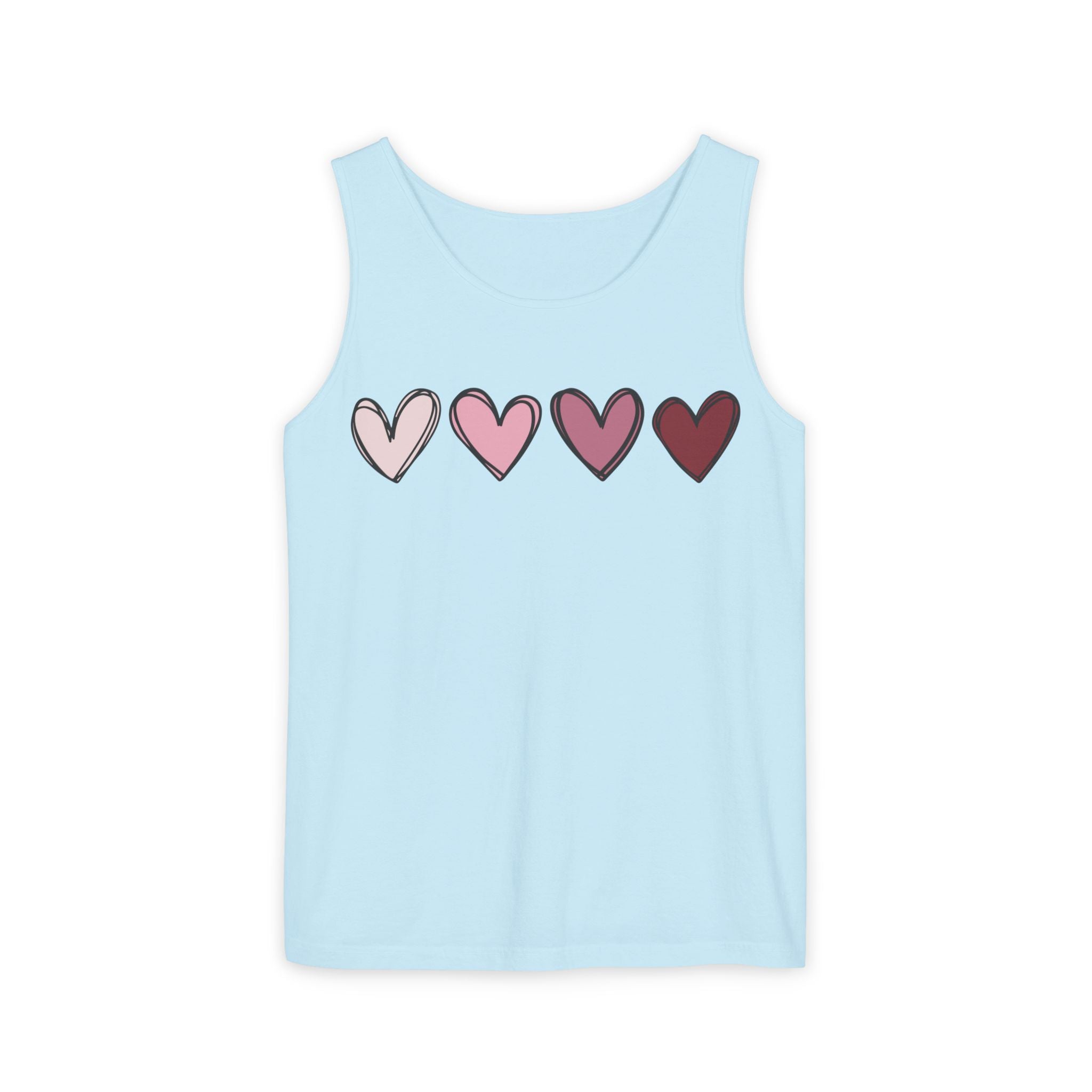 Valentine Double Heart Tank Top, Cute Valentine Shirt, Valentine Tank Top, Vintage Valentine Shirt, Love Heart Tee