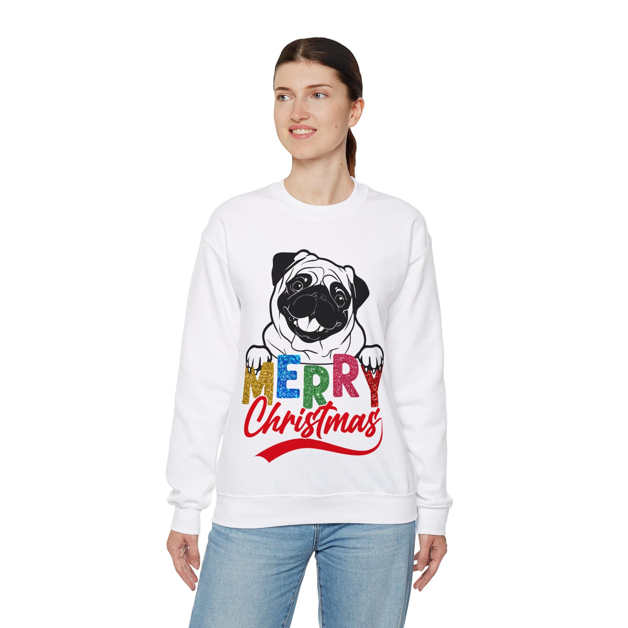 Christmas Pug Sweatshirt, Funny Pug Christmas Sweatshirt, Dog Lover Gift, Pug Mom Sweatshirt, Dog Mom Shirt