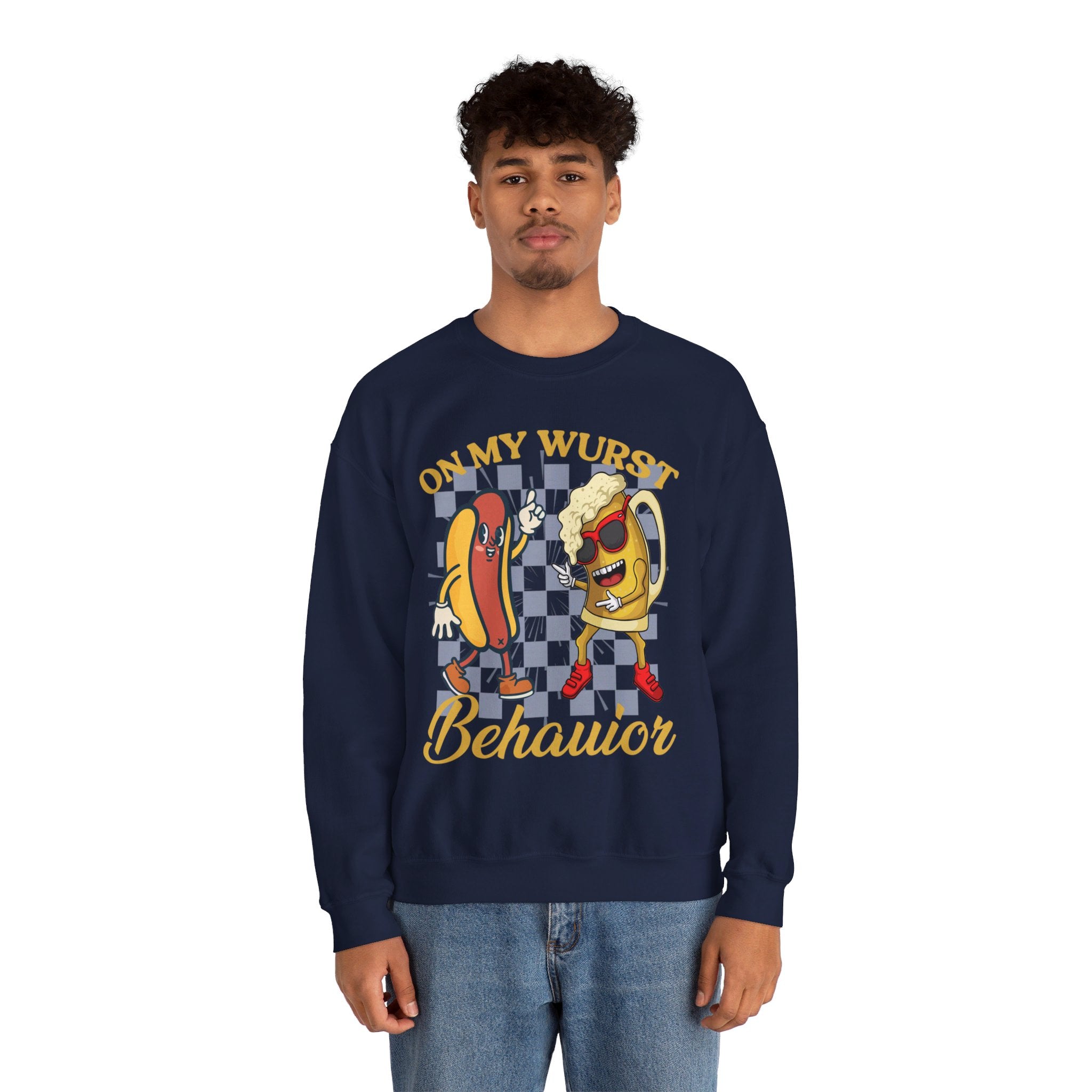 Funny Oktoberfest Sweatshirt, Wurst Behavior Schnitzel Faced Sweater, Group Drinking Shirts, Oktoberfest Shirts