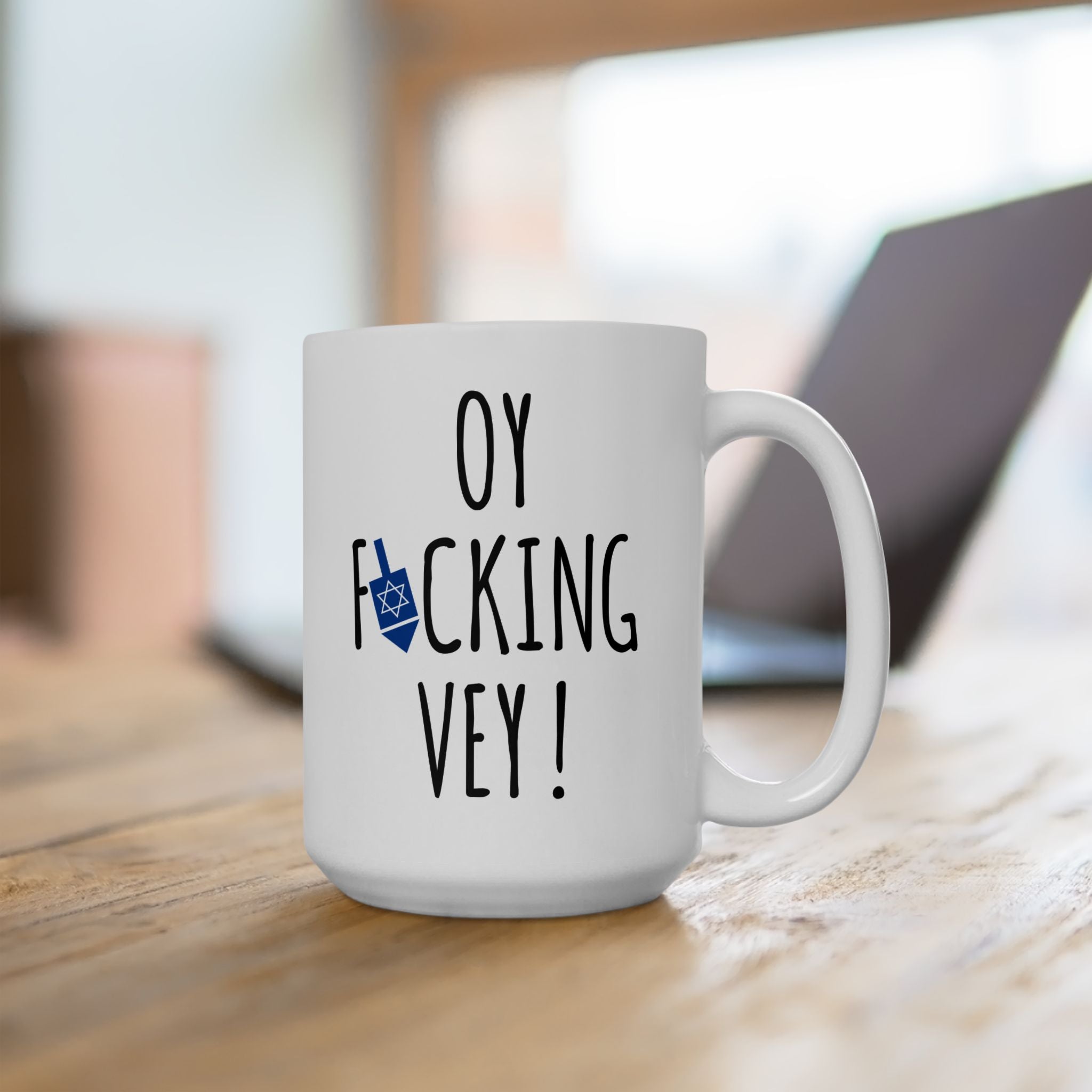 Hanukkah Mug, Oy Fucking Vey , Funny Holiday Mug, Hanukkah Coffee Cup, Jewish Gifts, Jewish Mug