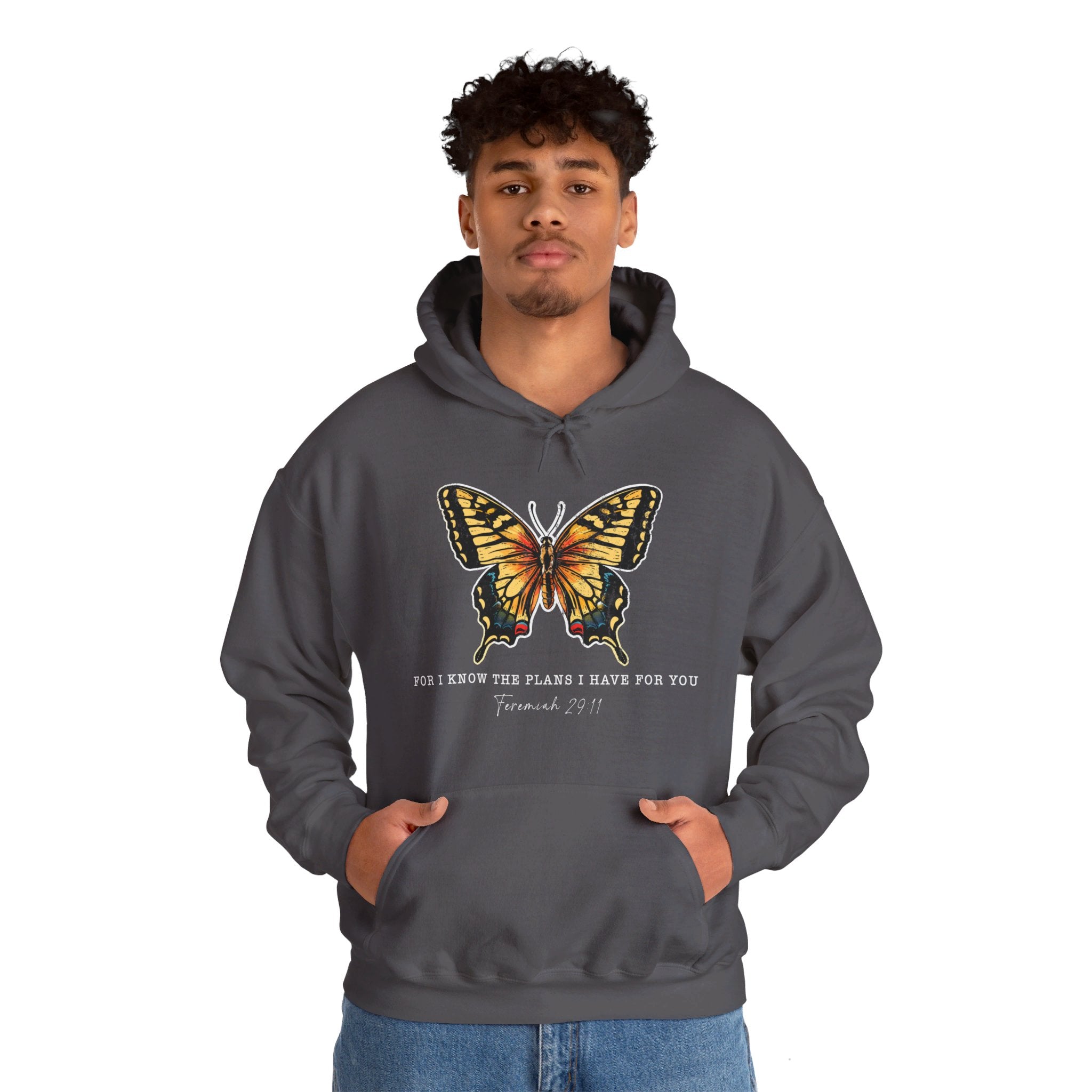 For I Know the Plans I Have For You, Butterfly Bible Verse Hoodie, Jeremiah 29:11, Religious Shirt, Fall Shirt, Butterfly Graphic