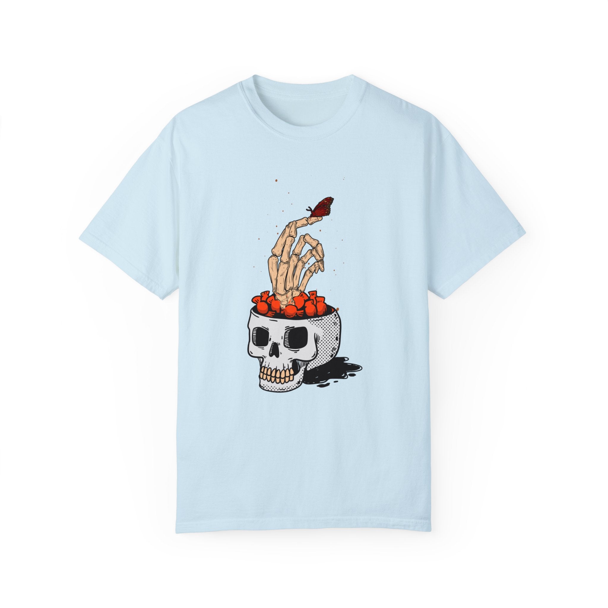 Skull skeleton hand halloween T-Shirt, Skeleton Hand T-Shirt, Skeleton Shirt, Horror Gift, Skeleton Rock Tee, Rock and Roll Shirt, Comfort Colors Shirt