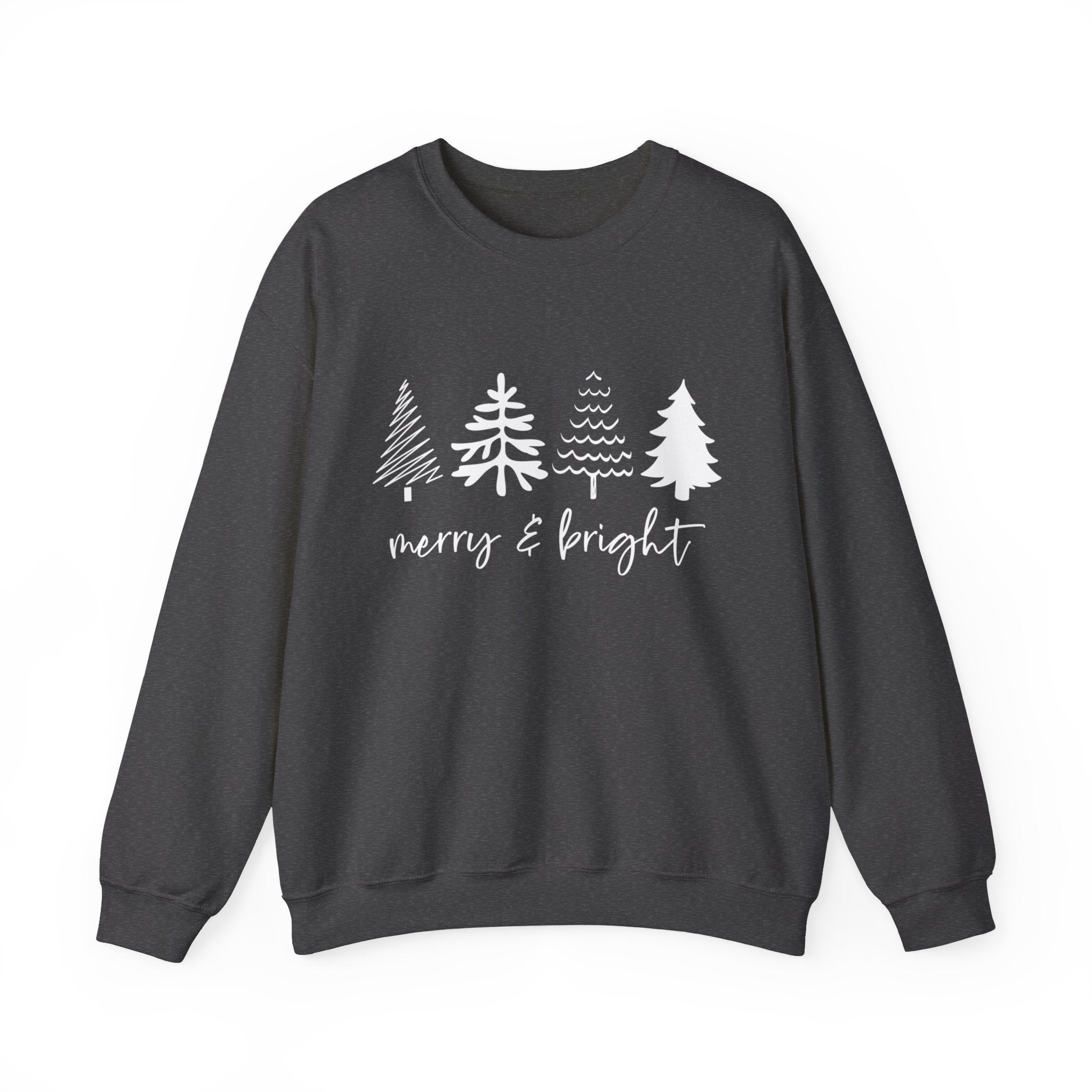 Merry & Bright Christmas Trees Sweatshirt, Merry and Bright Trees, Christmas Sweatshirt, Holiday Sweater, Womens Holiday Sweatshirt, Christmas Shirt, Winter Shirt