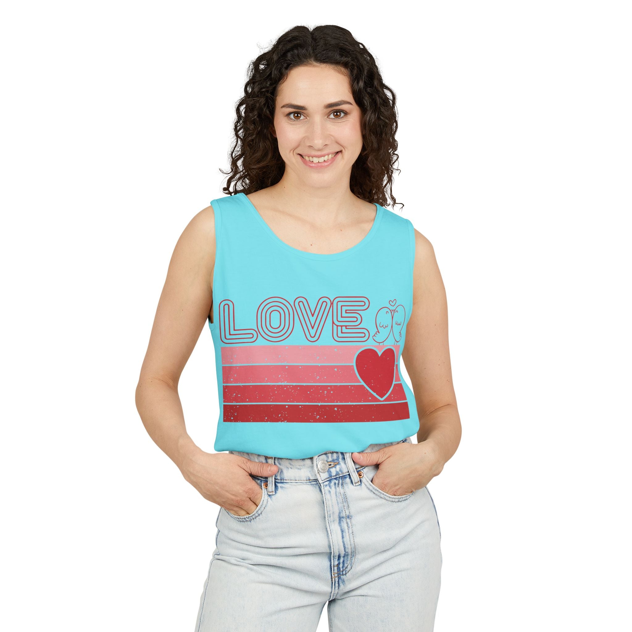 Retro Love Valentines Day Tank Top, Valentines Day Shirts For Woman, Heart Tank Top, Cute Valentine Shirt, Valentines Day Gift, Valentines Gift