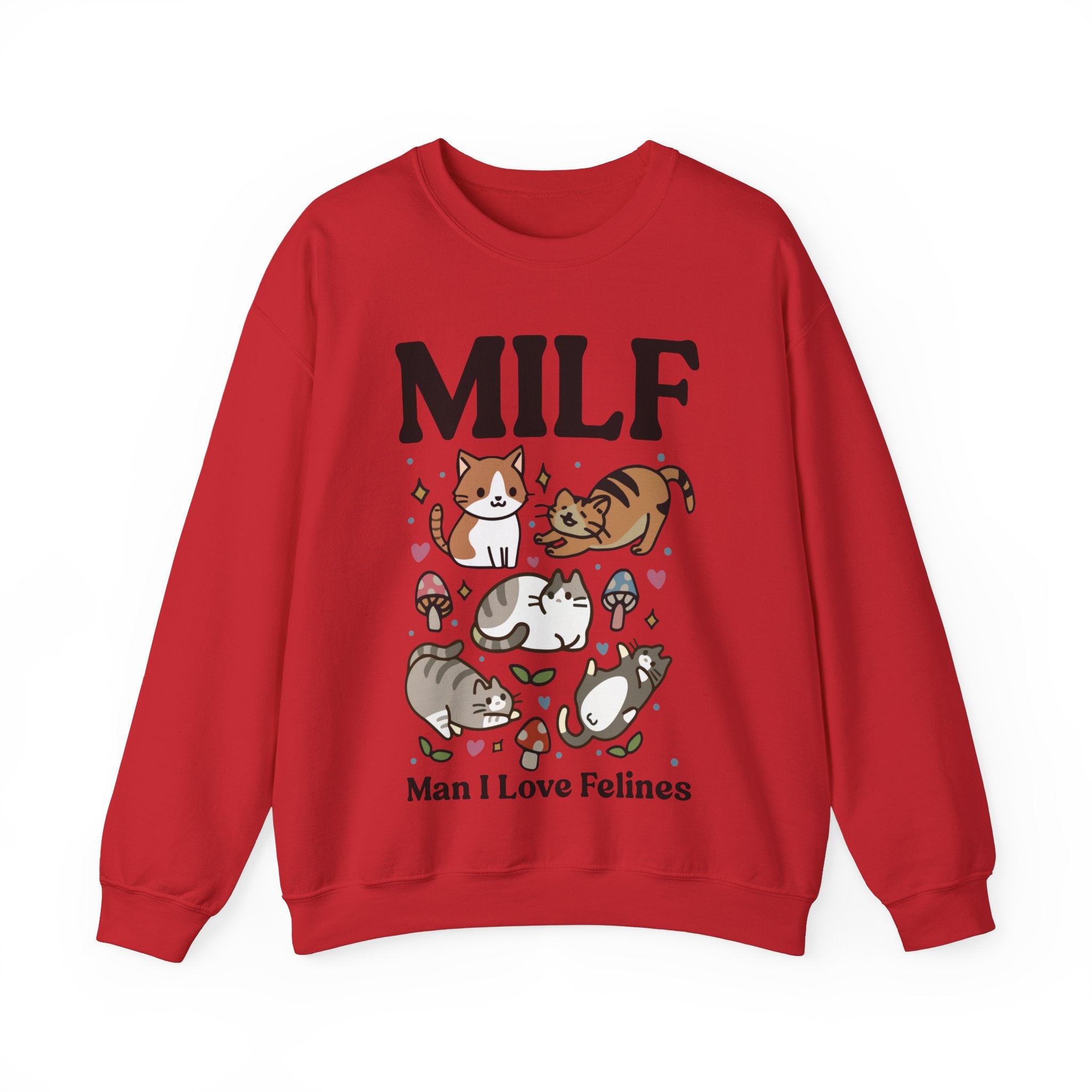 MILF Funny Sweatshirt, Man I Love Felines, Cat Lover Gift, Cat Lover Shirt, Cat Person Gifts, Cat Person Shirt, Mom Shirt Gift, Retro Cat Sweater