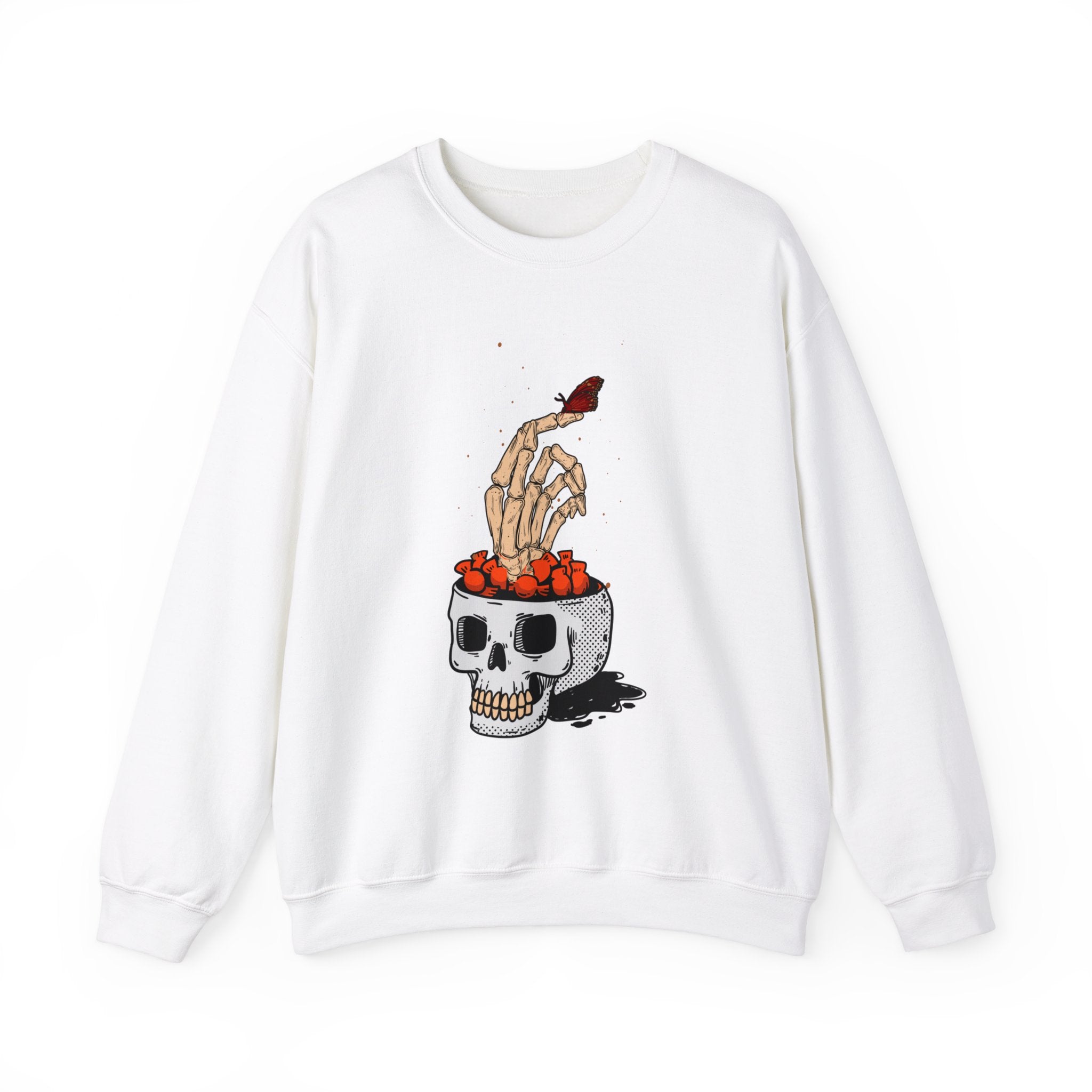 Skull skeleton hand halloween Sweatshirt, Skeleton Hand T-Shirt, Skeleton Shirt, Horror Gift, Skeleton Rock Tee, Rock and Roll Shirt