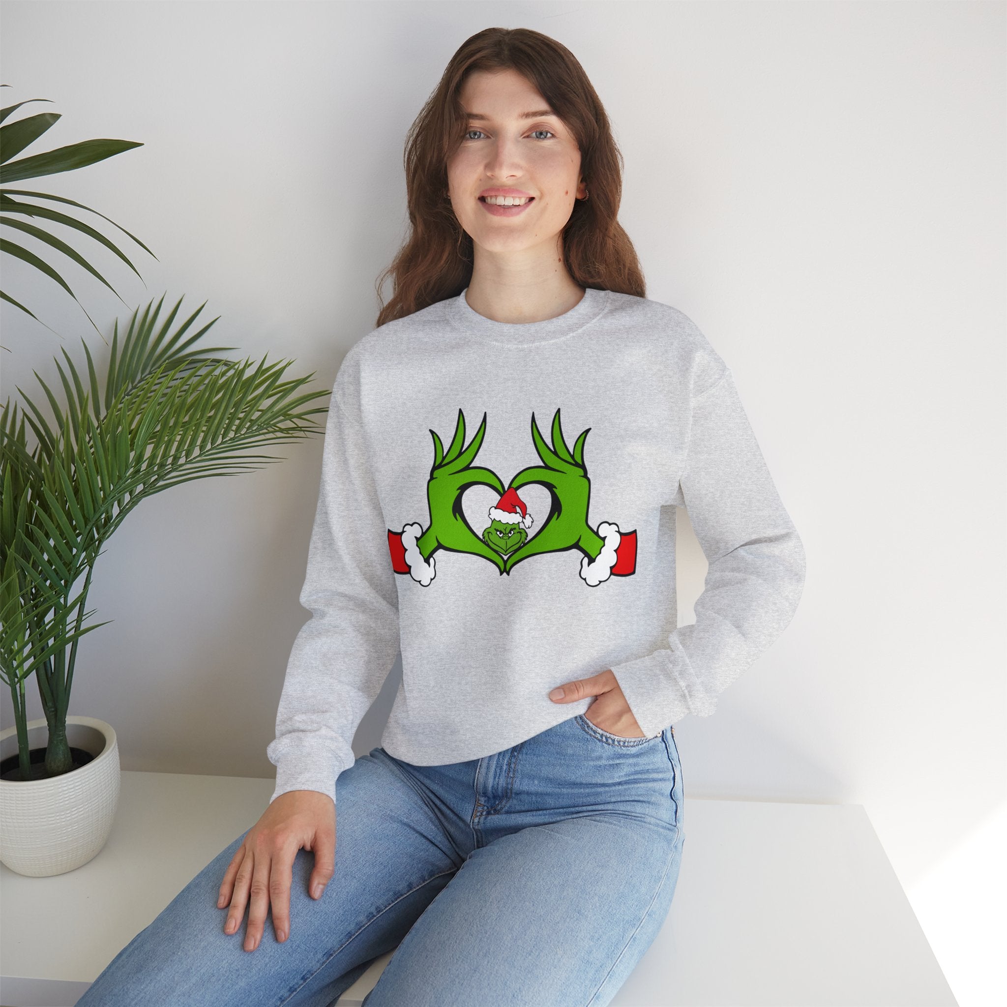 Christmas Heart Hands Graphic Sweatshirt, Christmas Sweatshirt, Xmas Clothing, Holiday Shirts, Christmas Gifts