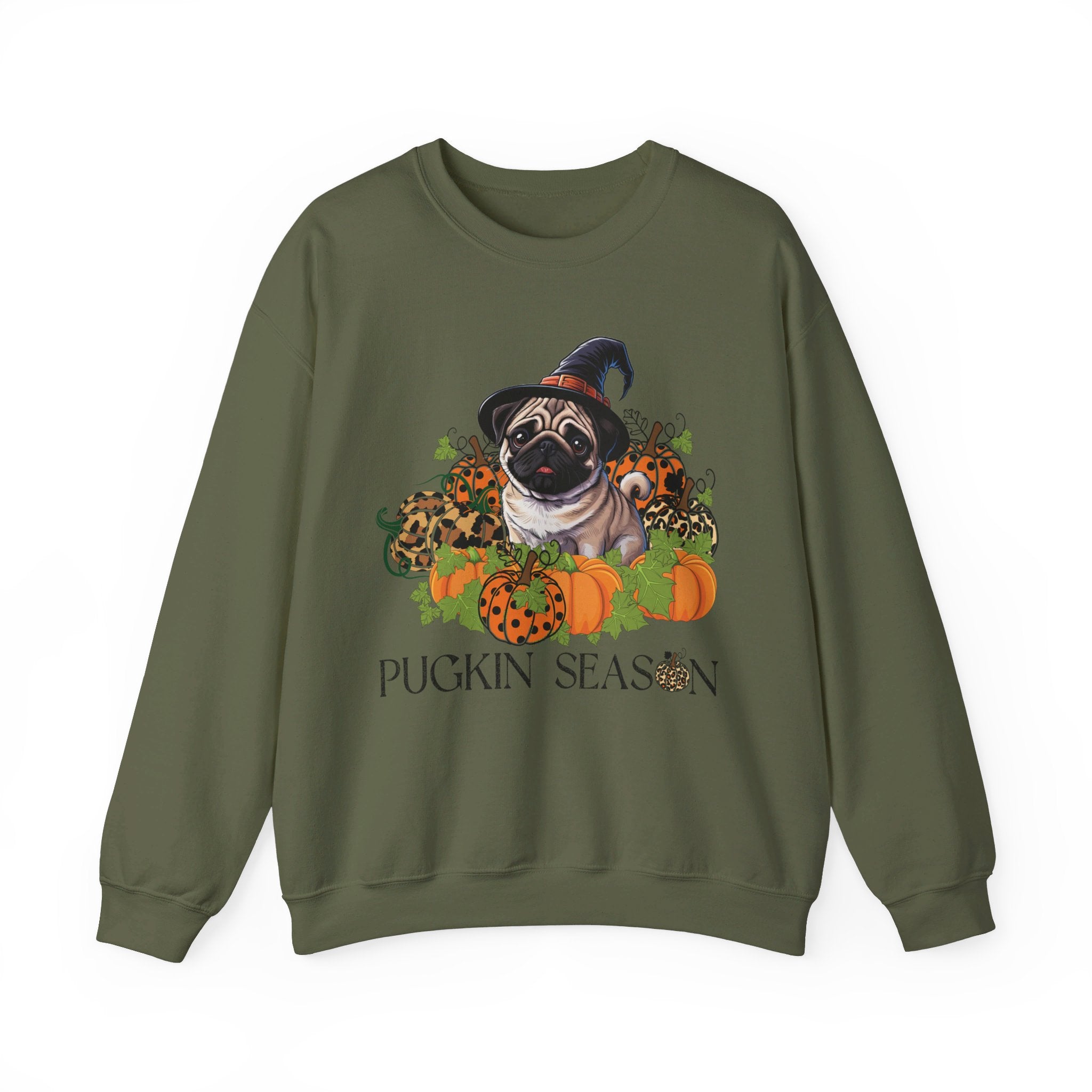 Fall Pug Sweatshirt, Pugkin Season Shirt, Leopard Print Pumpkin T-shirt, Cute Dog Lover Graphic Tee, Halloween Party Gift Tshirt