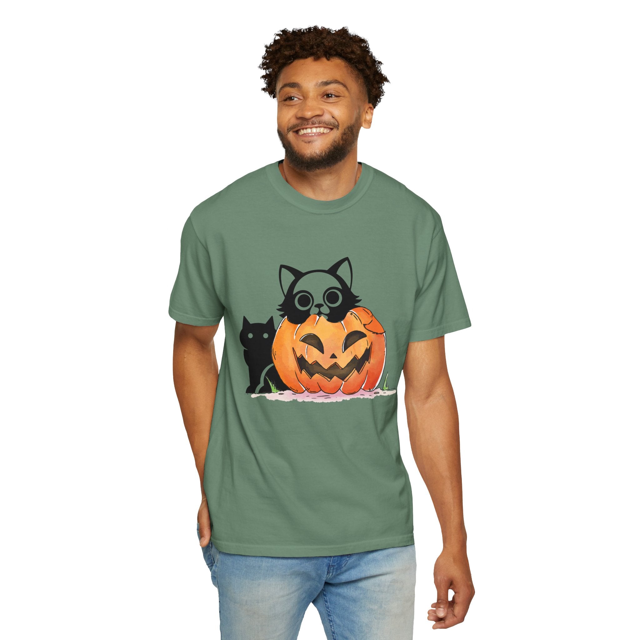 Vintage 90s Cat Halloween Shirt, Retro Halloween Shirt, Spooky Season Tee, Pumpkin Shirt, Halloween Shirt, Vintage Halloween Shirt