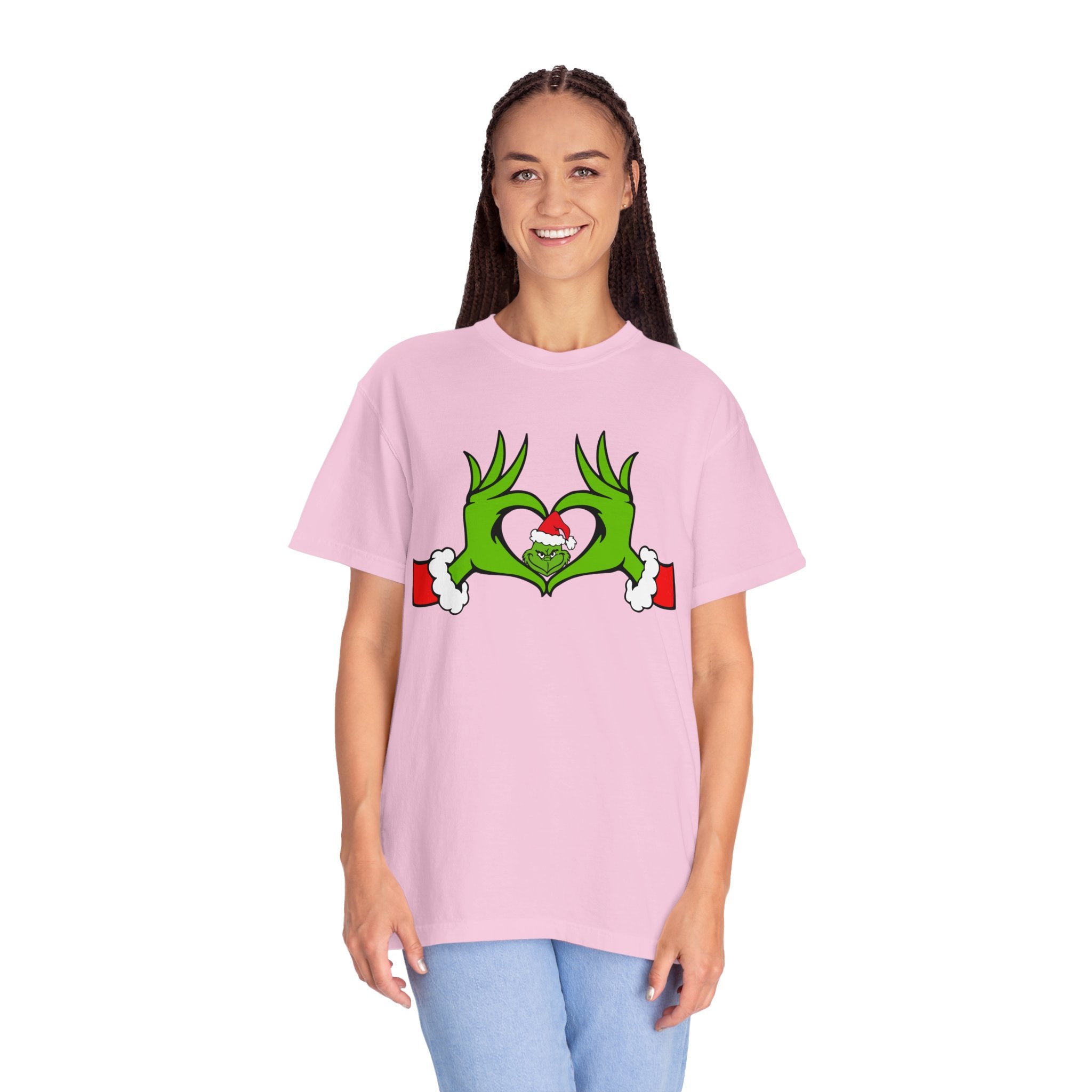 Grinch Heart Hands Graphic Tees, Grinch T-Shirt, Christmas Shirt, Xmas Clothing, Holiday T Shirts, Christmas Gifts, Christmas Party Shirt, Grinchmas T-shirt