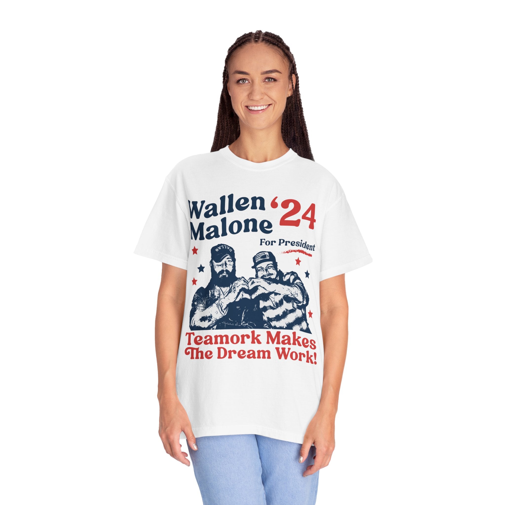 Wallen Malone 2024 For President, Funny '24 Election Graphic Tee, Vintage Inspired Humor Concert Music T-Shirt, Had Some Help