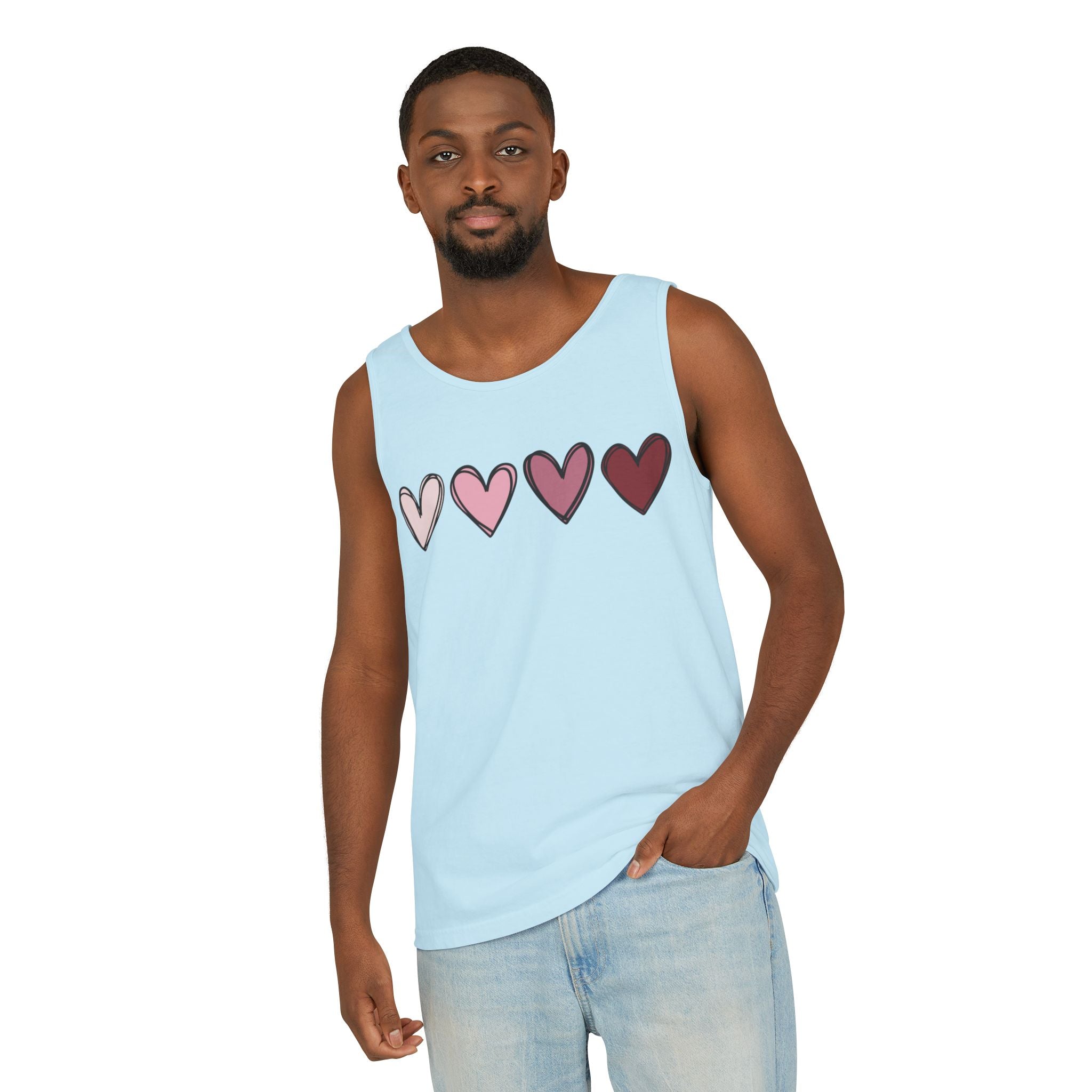 Valentine Double Heart Tank Top, Cute Valentine Shirt, Valentine Tank Top, Vintage Valentine Shirt, Love Heart Tee