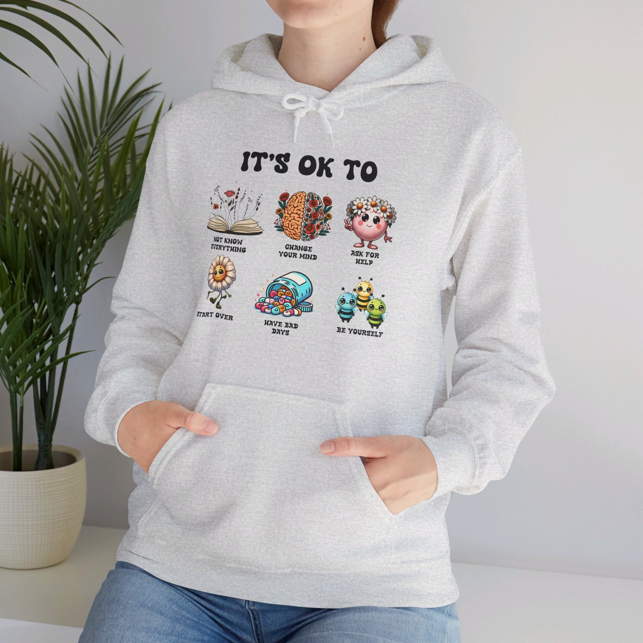 Mental Health its ok to be yourself, Teacher Hoodie, School Counselor, Positive affirmations, Therapist SPED Teacher SLP saying Hoodie