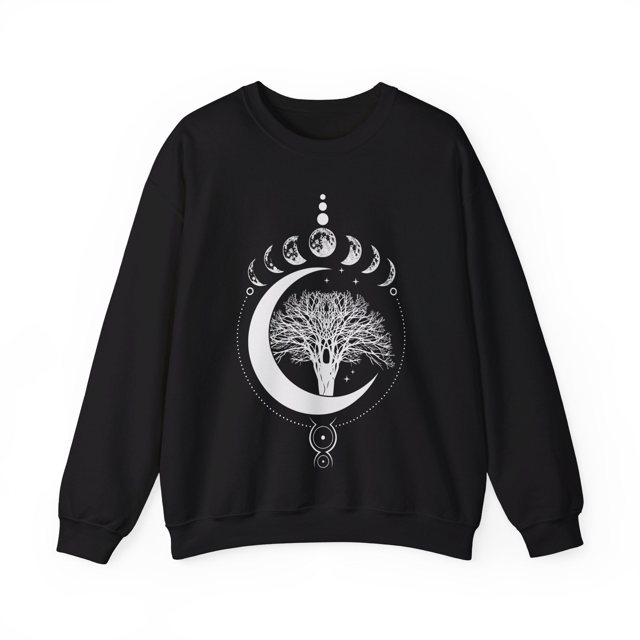 Mystical Moon Phases Sweatshirt, Tree Of Life Moon Phases Shirt, Yoga Lover Tree Shirt, Phases Of The Moon Tree Of Life Tee, Spiritual Shirt