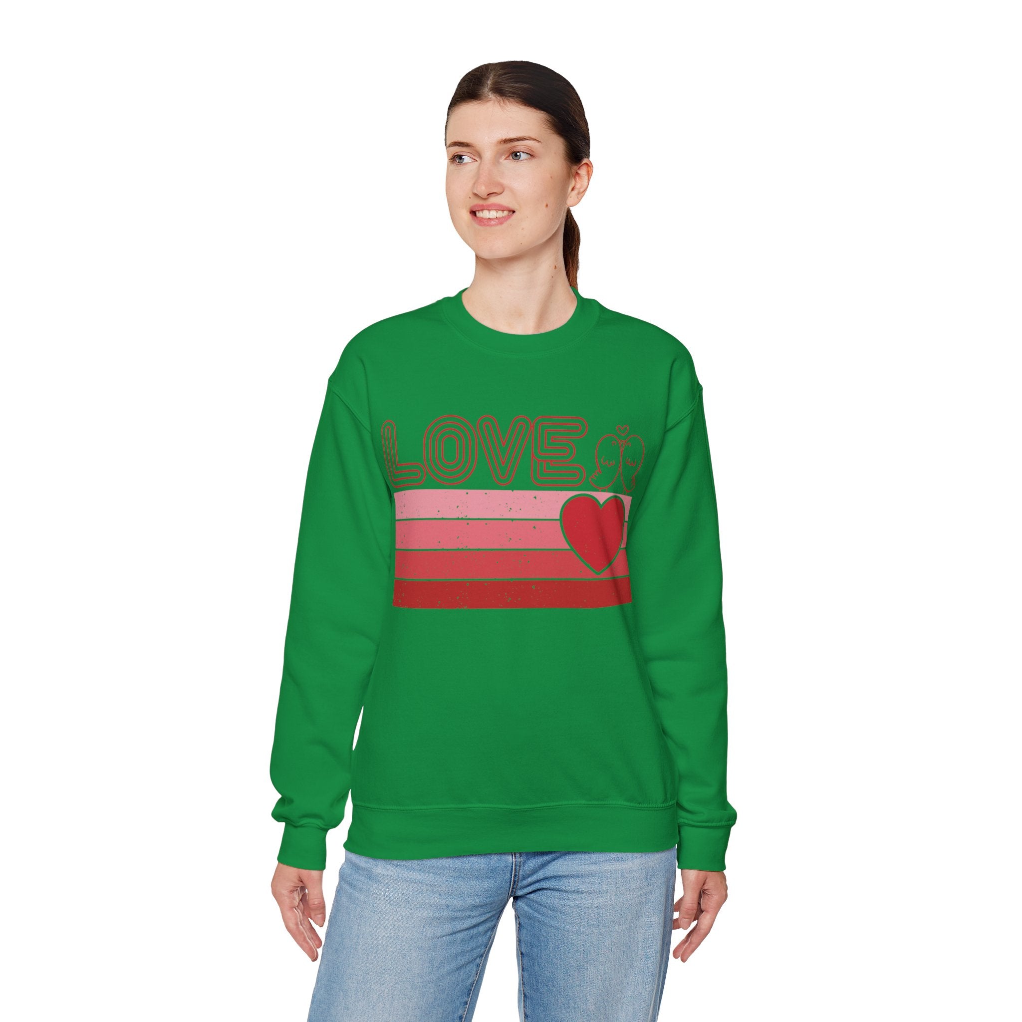 Retro Love Valentines Day Sweatshirt, Valentines Day Shirts For Woman, Heart Shirt, Cute Valentine Shirt, Valentines Day Gift, Valentines Gift