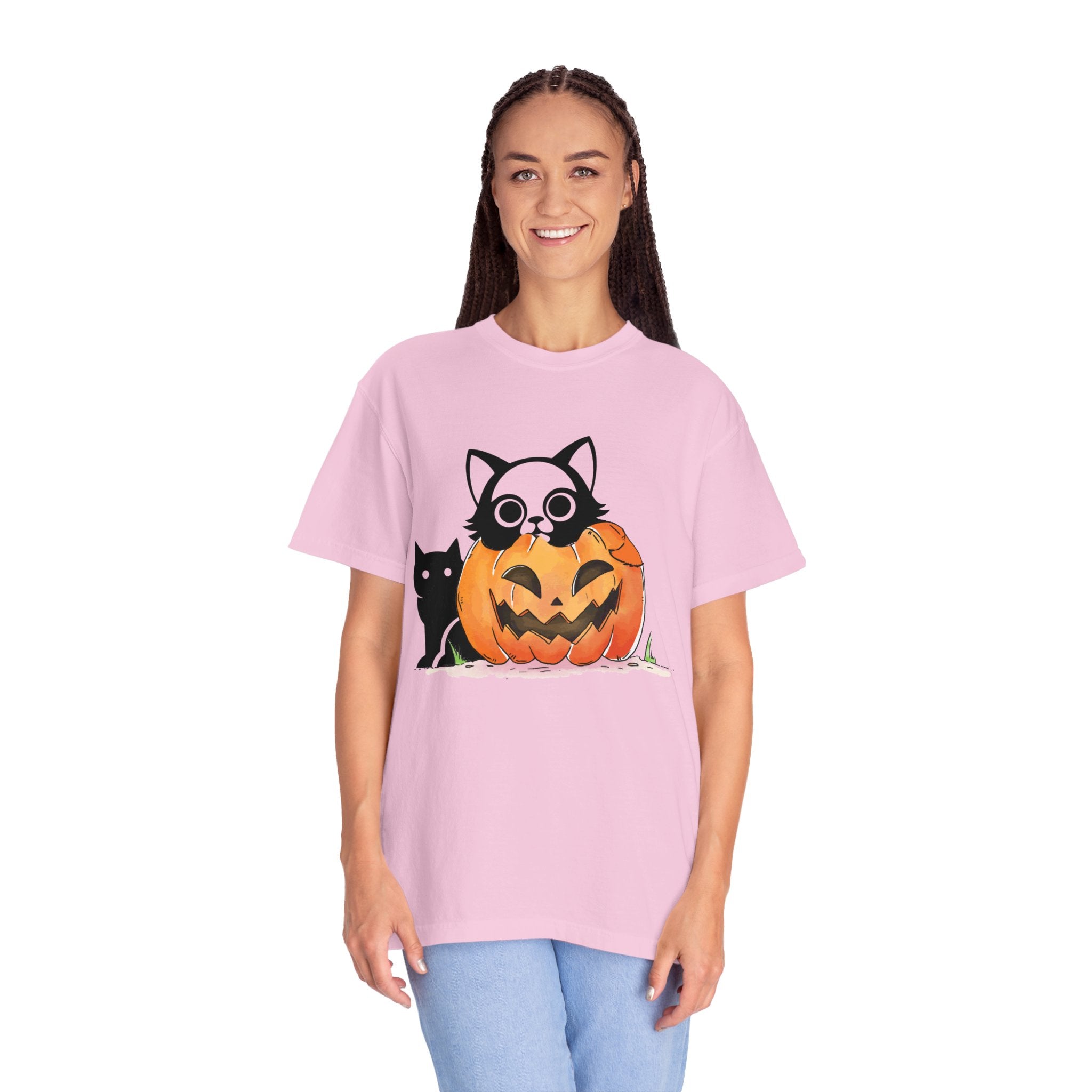 Vintage 90s Cat Halloween Shirt, Retro Halloween Shirt, Spooky Season Tee, Pumpkin Shirt, Halloween Shirt, Vintage Halloween Shirt