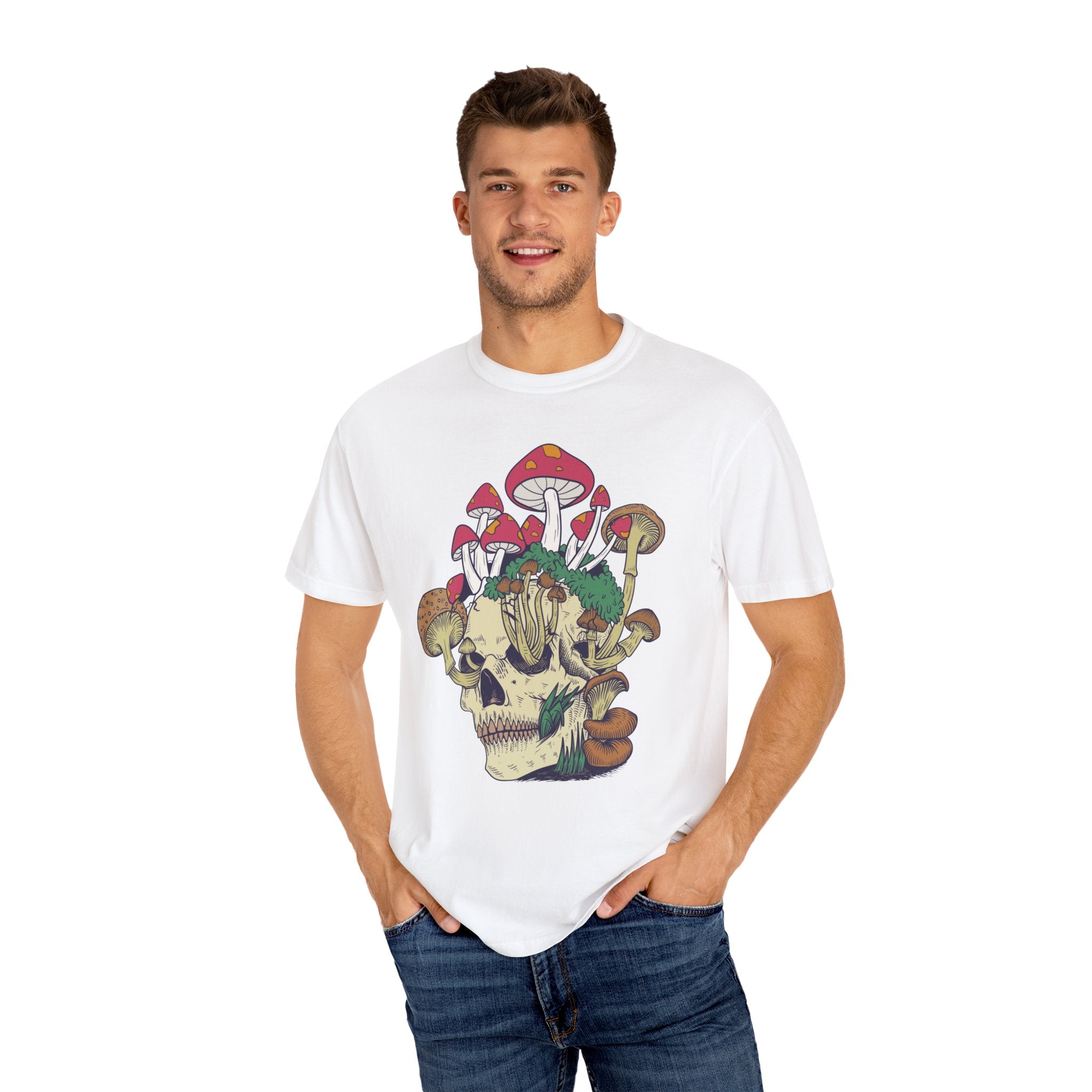 Mushroom Shirt, Skull Shirt, Skeleton Shirt, Mushroom Tshirt, Botanical Shirt, Cottagecore Shirt, Magic Mushroom, Skeleton Crewneck, Gardening Shirt