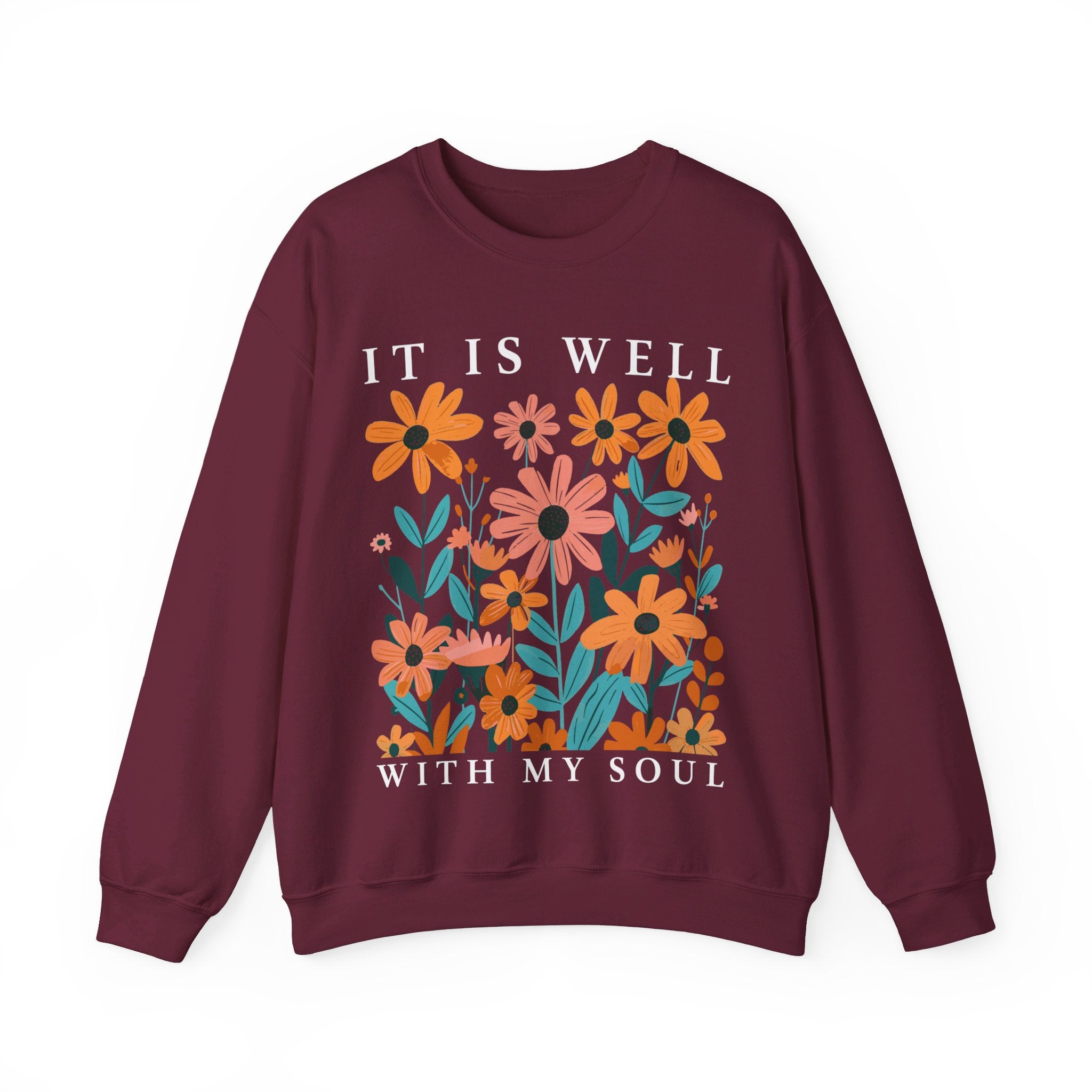 It is Well With My Soul Christian Sweatshirt, Christian Shirts, Vintage Floral Christian Shirt, Christian gifts, Jesus Apparel