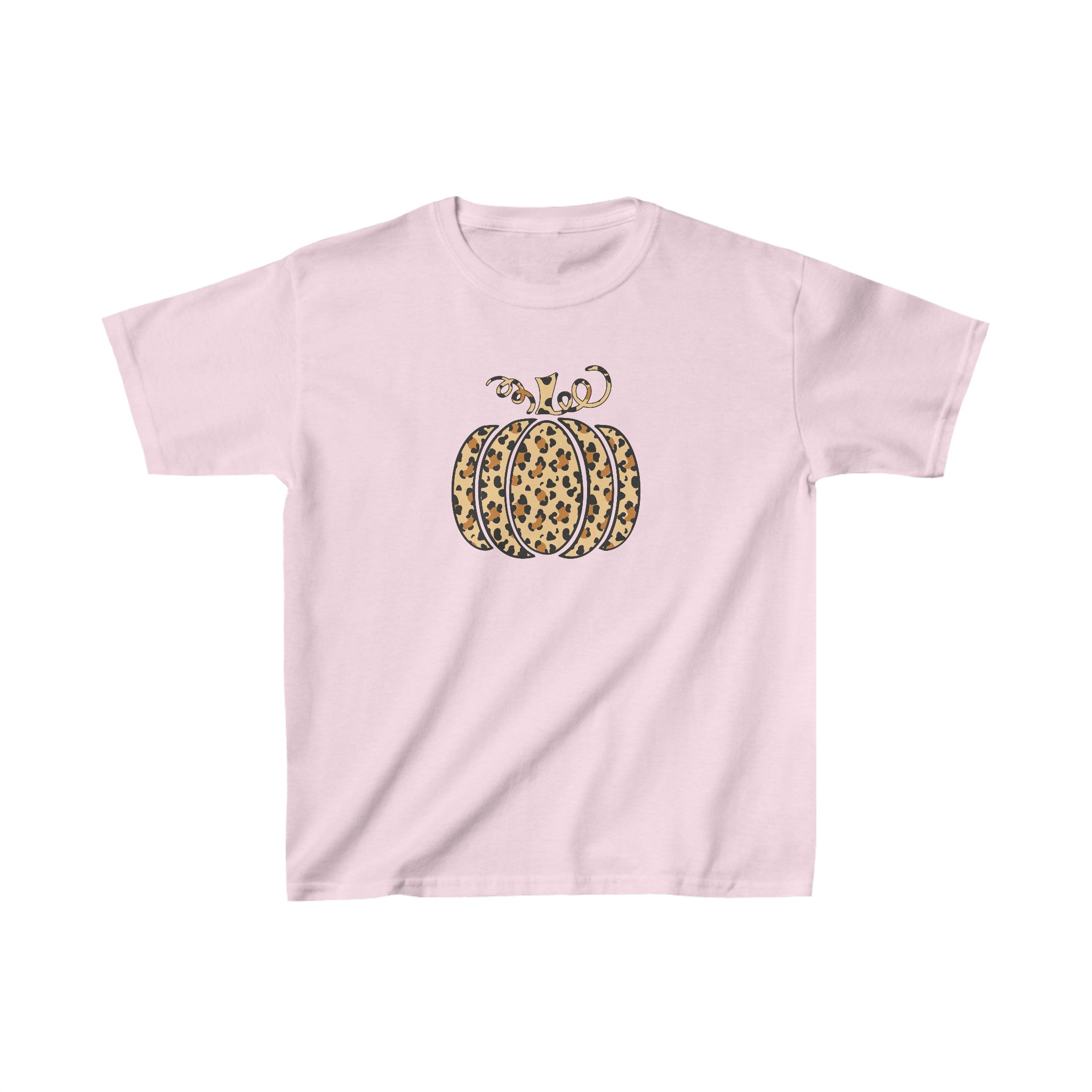 Kids Leopard Pumpkin Shirt, Cheetah Pumpkin Shirt, Thanksgiving Shirt, Thankful Shirt, Thanksgiving Leopard Pattern Pumpkin Kids T-Shirt